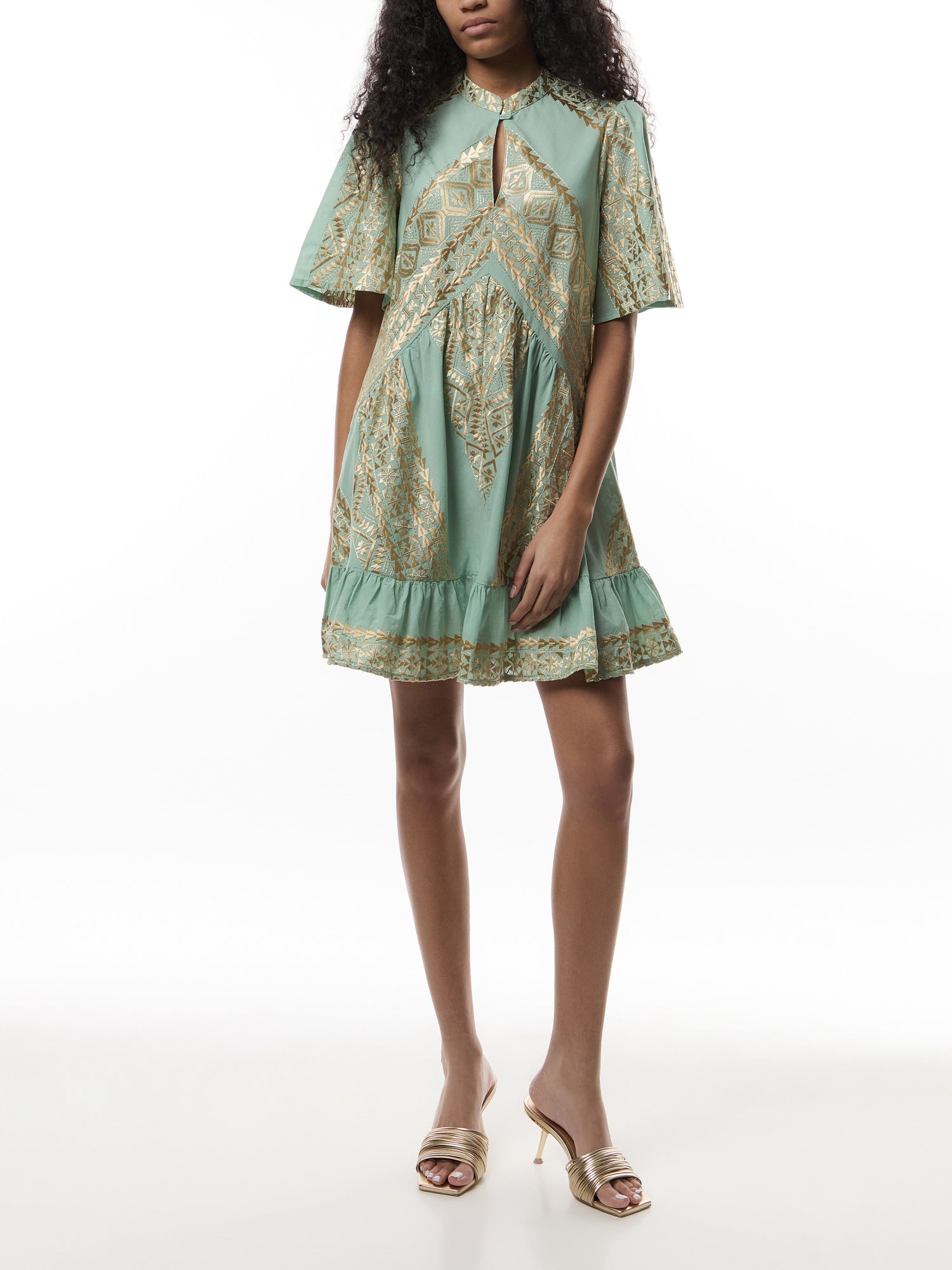 Classic Triangle Collar Mini Dress