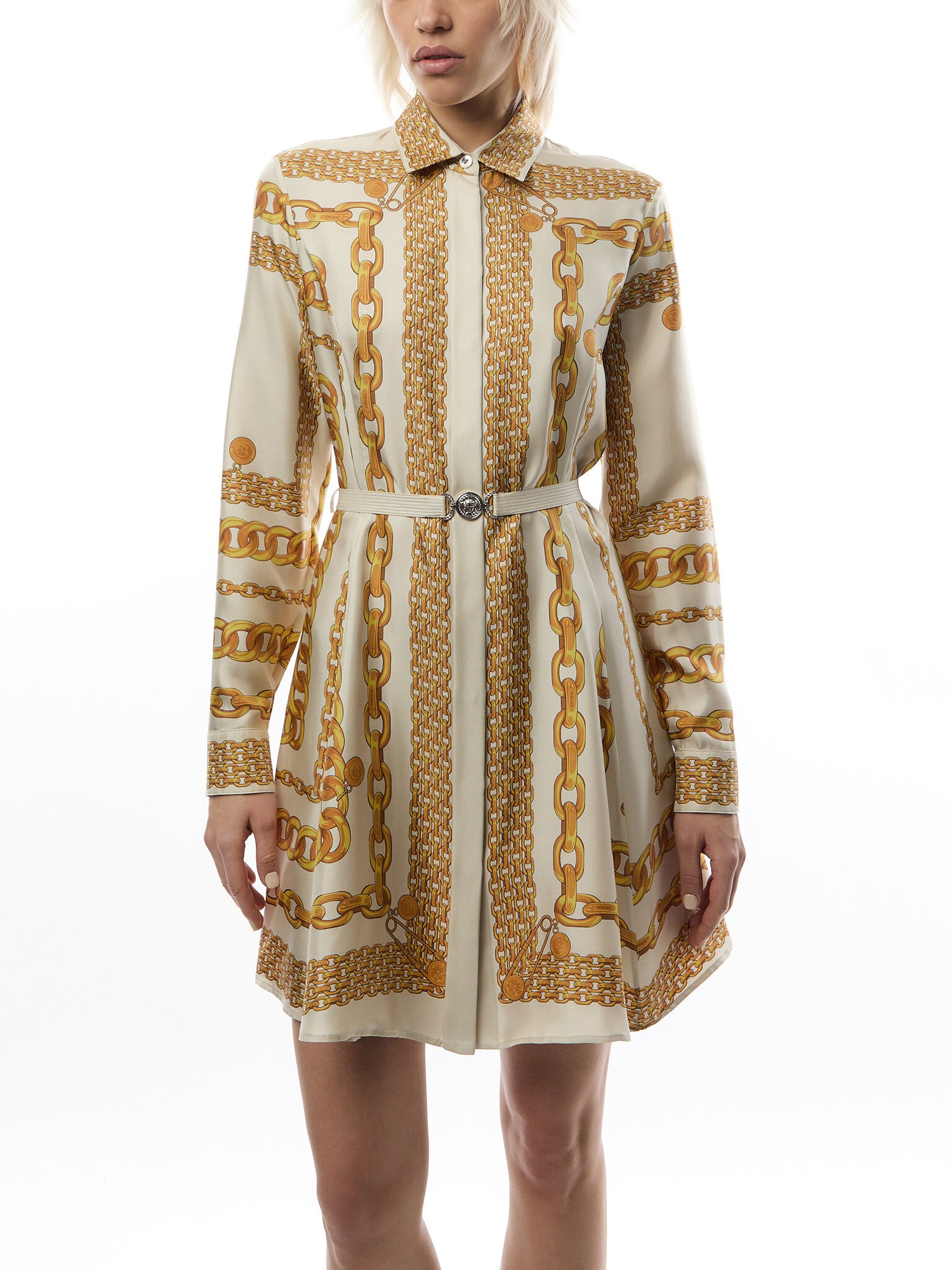Dress Versace Treasure Foulard On Silk Twill