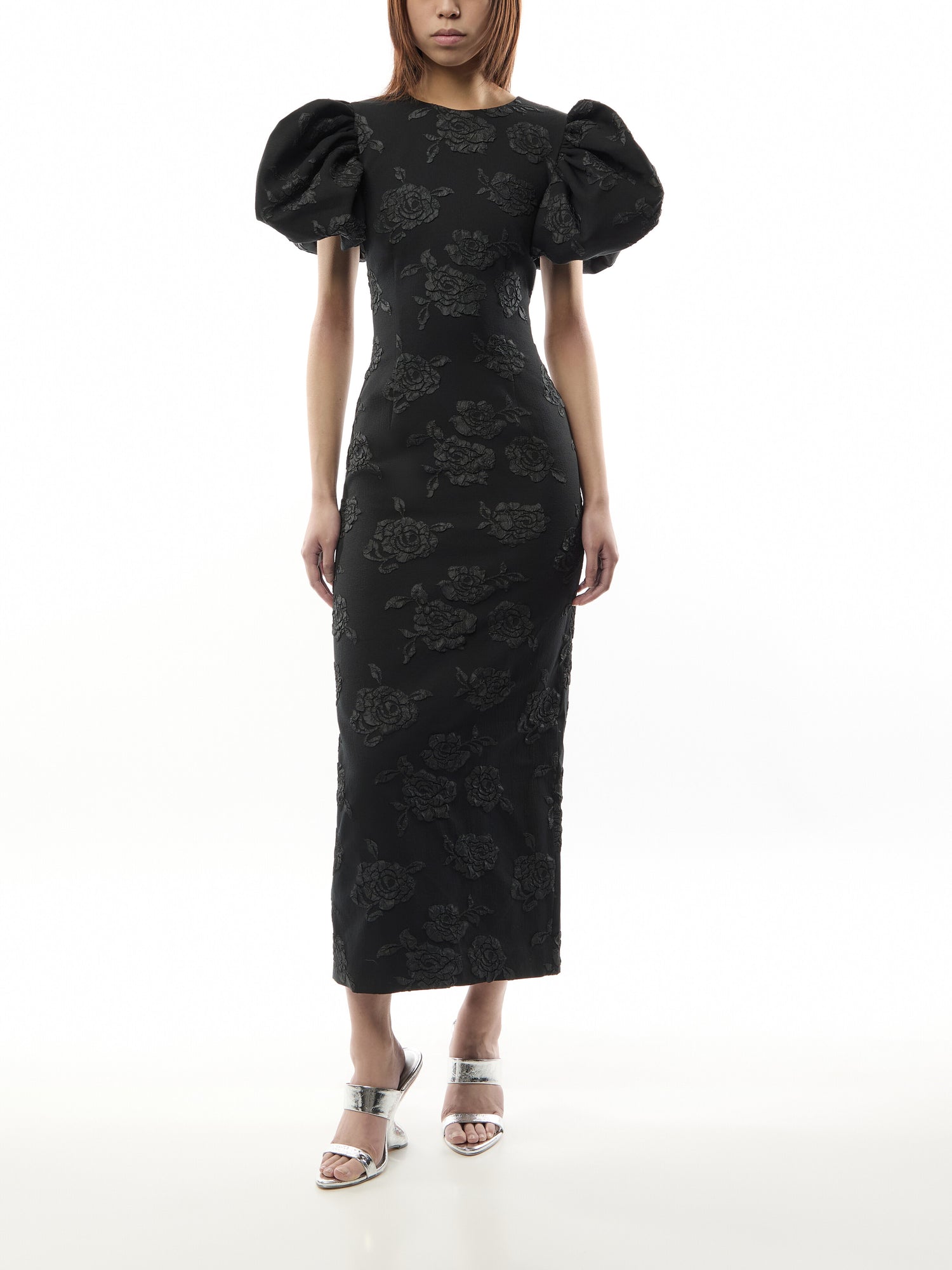 3D Jacquard Midi Dress