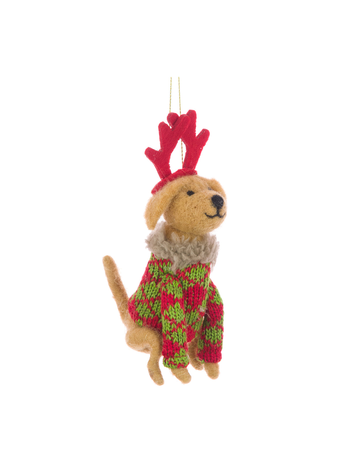 Felt Labrador Hanging Christmas Decoration 15cm