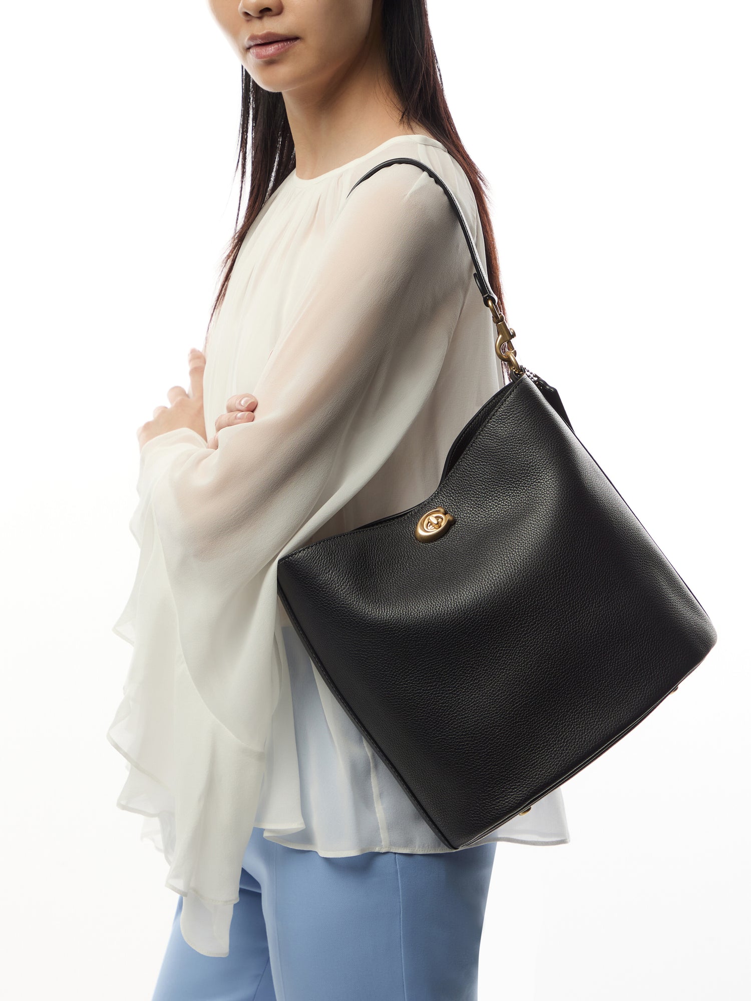 Willow Soft Bucket Bag Black