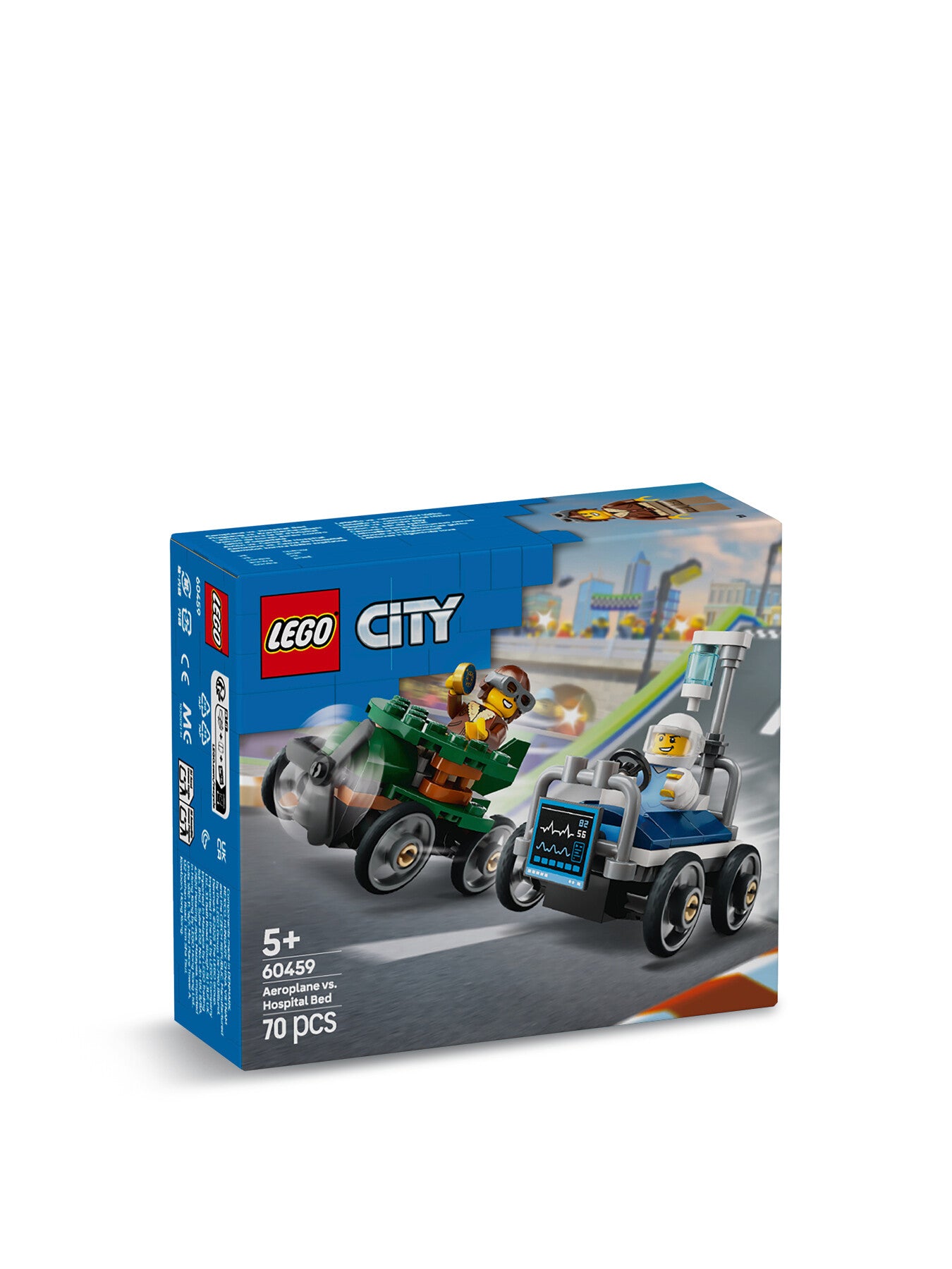 Airplane vs Hospital Bed Race Car Pack 60459