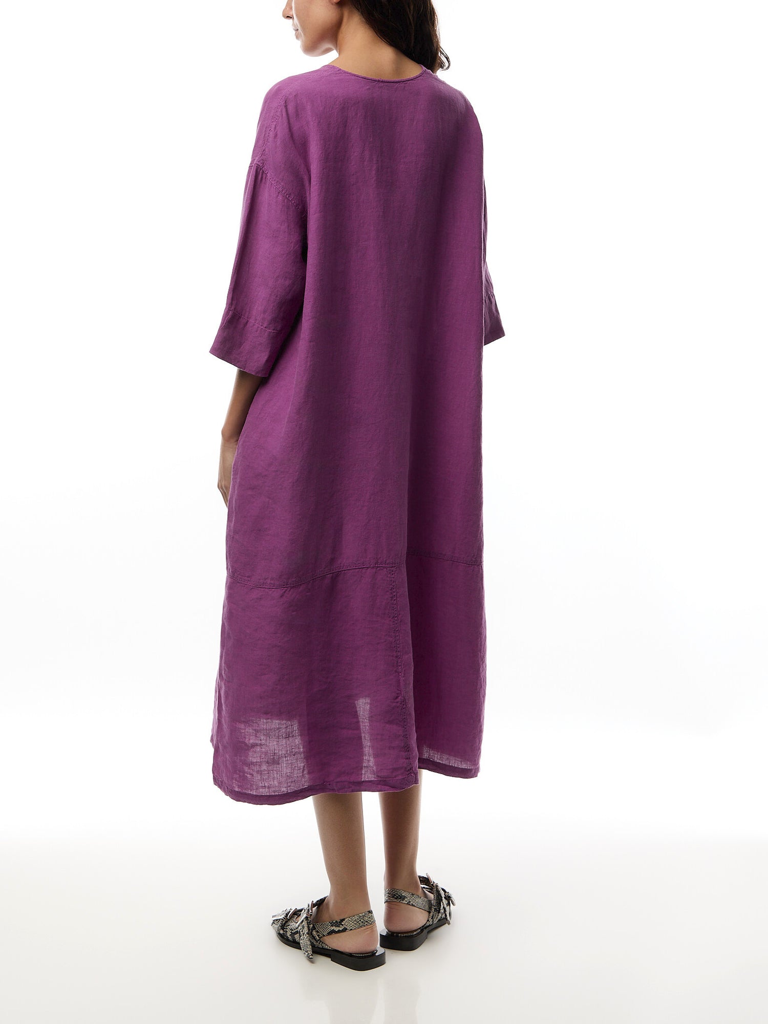 Linen V Neck Dress