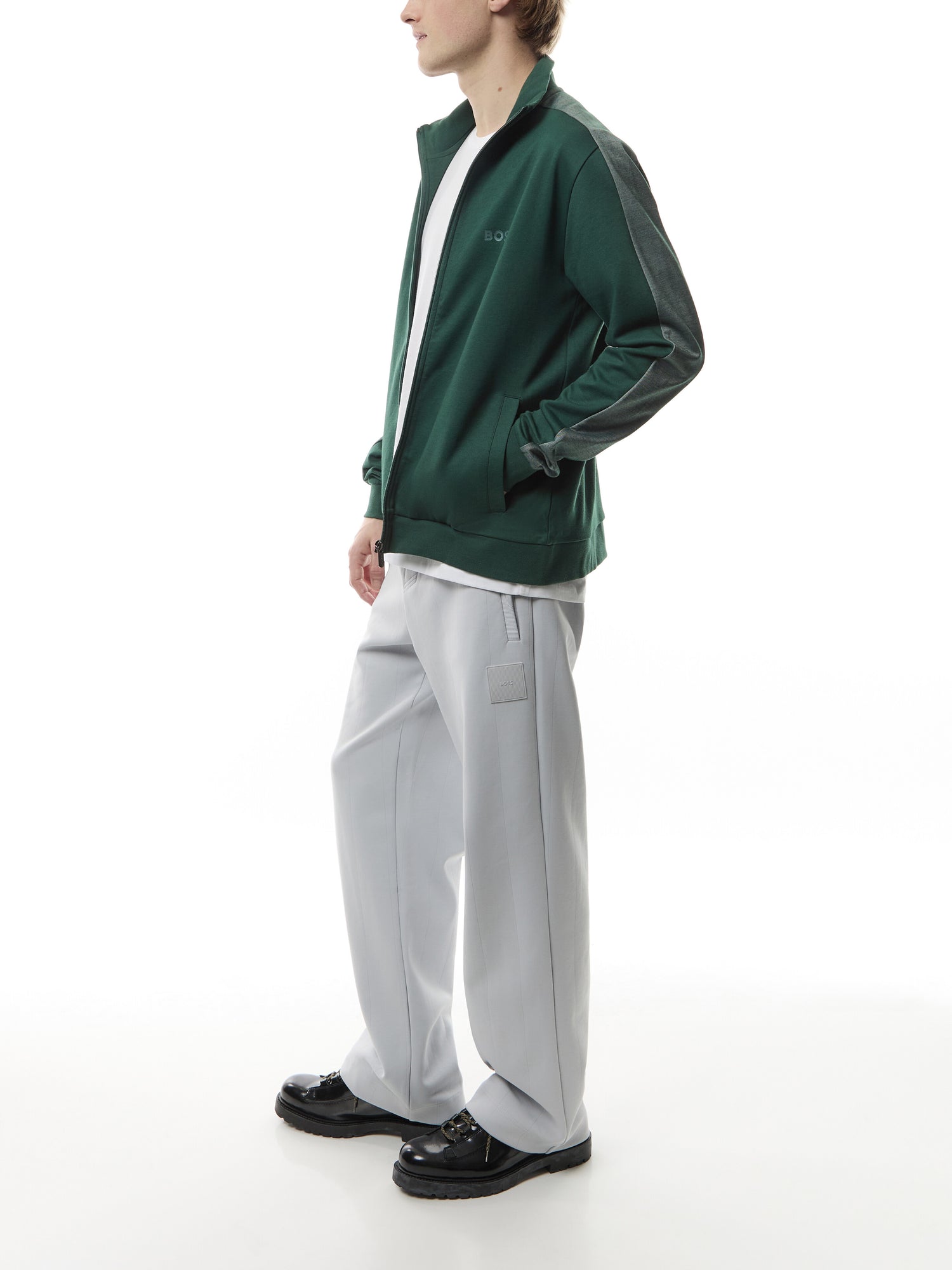 Foil Printed Logo Zip Through Jacket