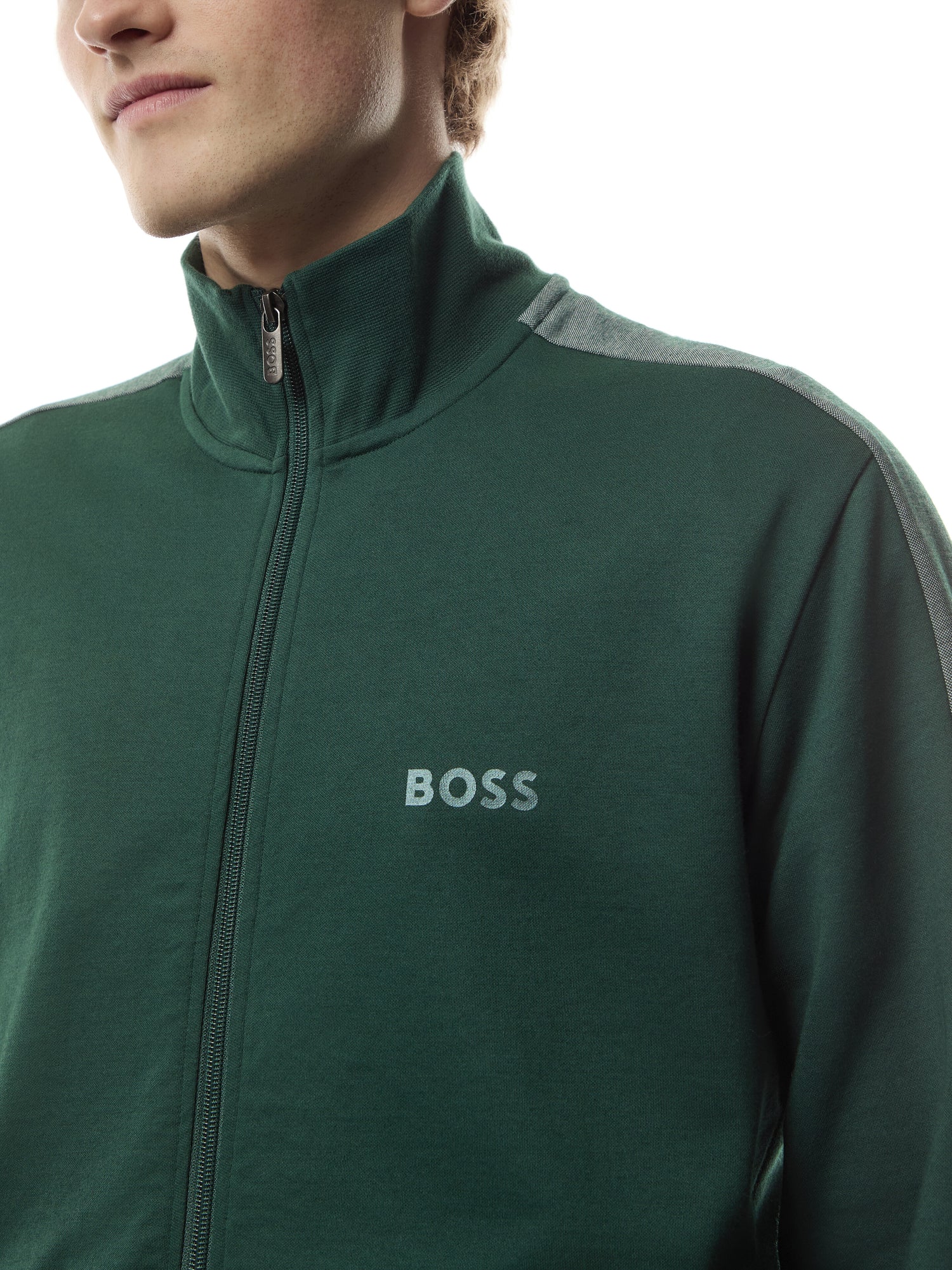 Foil Printed Logo Zip Through Jacket