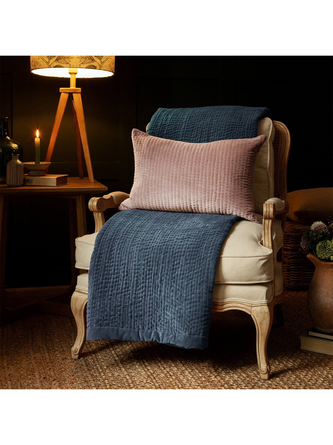 Haze Velvet Throw 140x220cm Bluebell