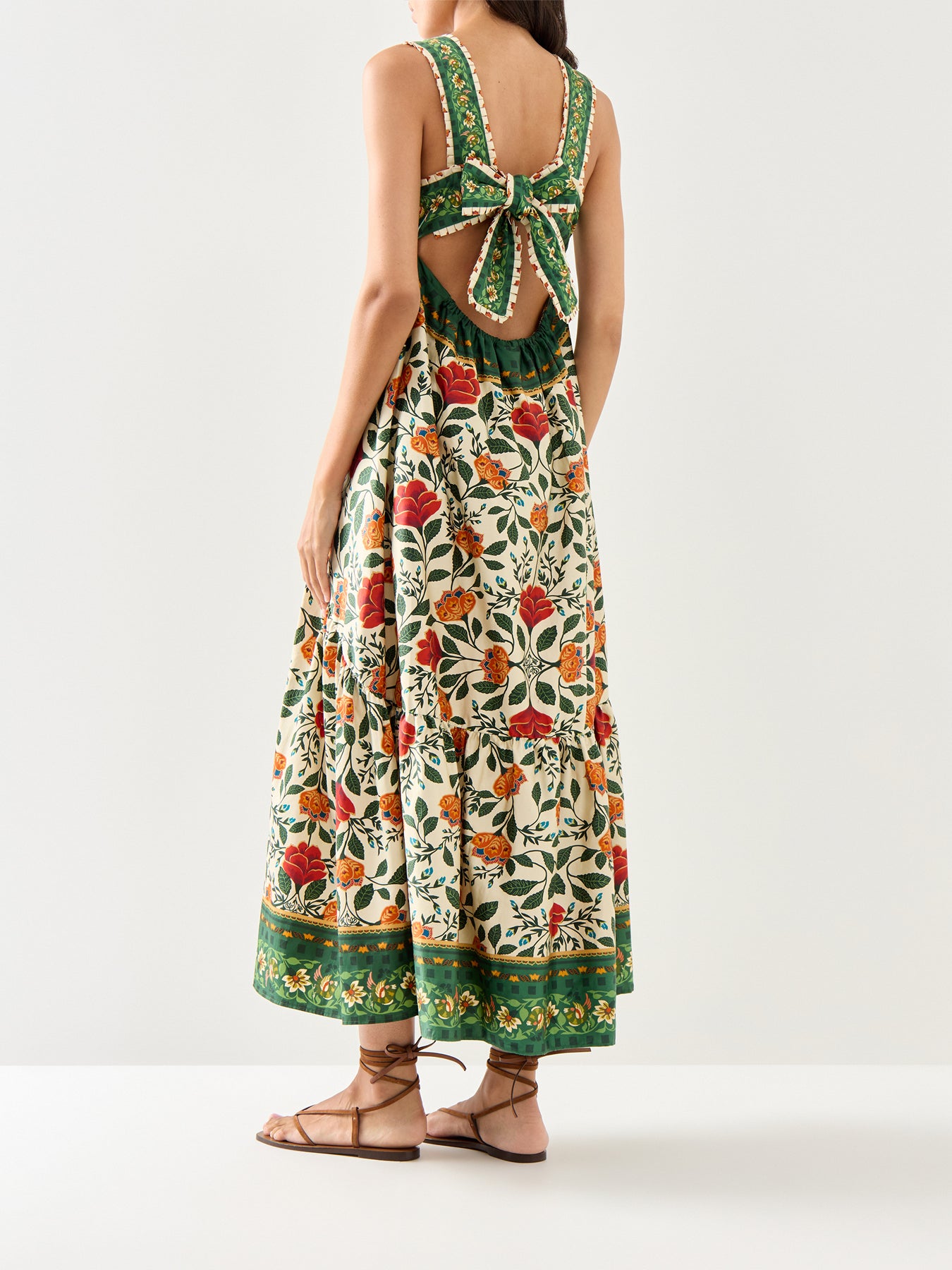Garden Tapestry Sand Maxi Dress