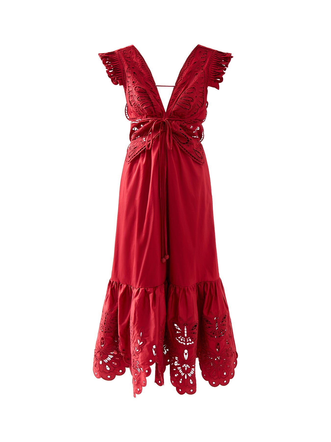 Red Butterfly Midi Dress
