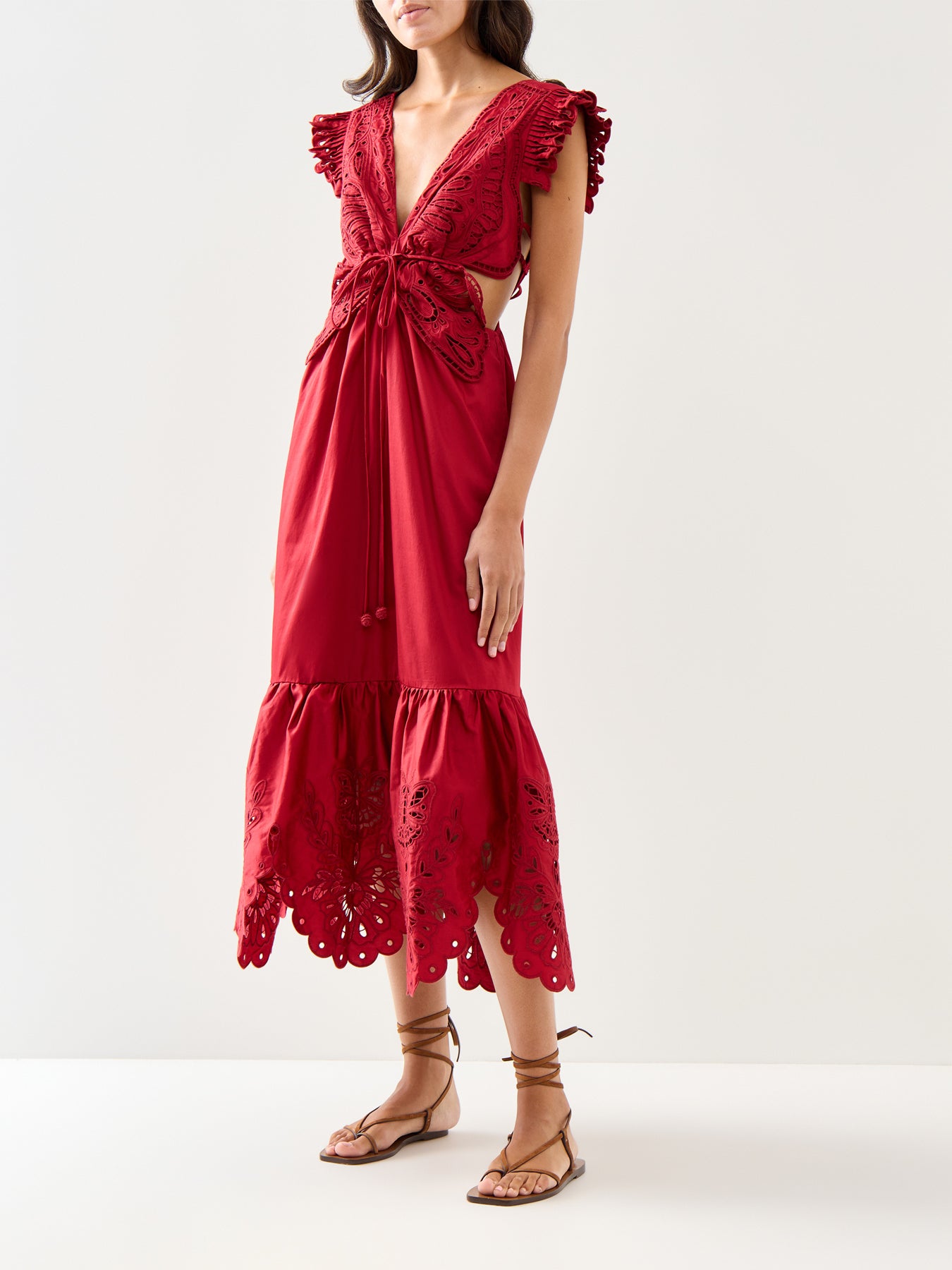 Red Butterfly Midi Dress