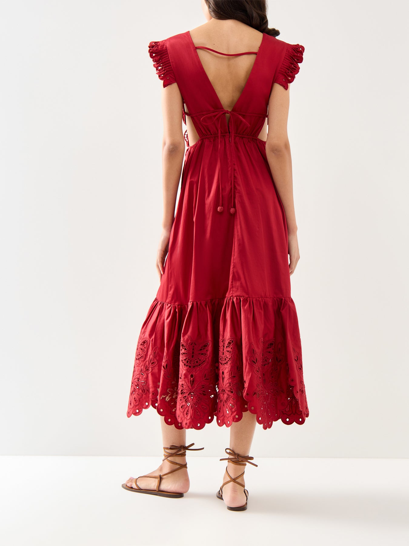 Red Butterfly Midi Dress