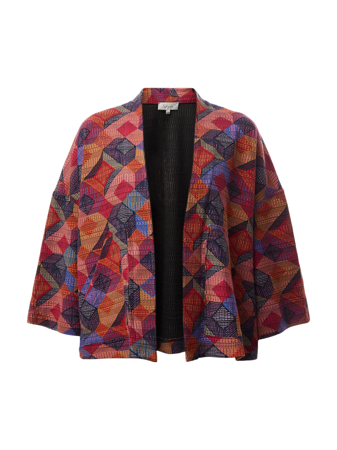 Stretch Jersey Cubist Print Jacket