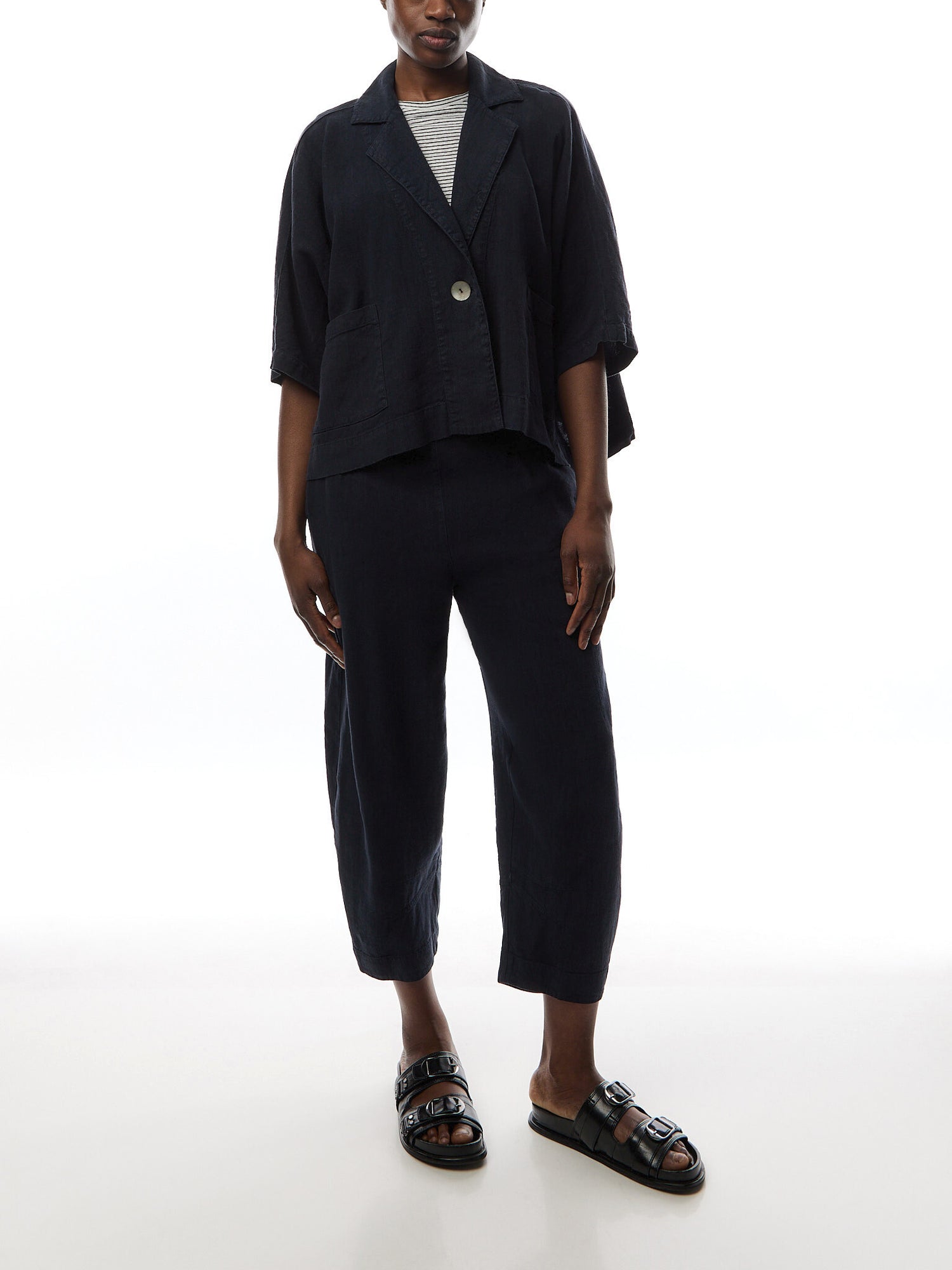 Twisted Linen Boxy Jacket