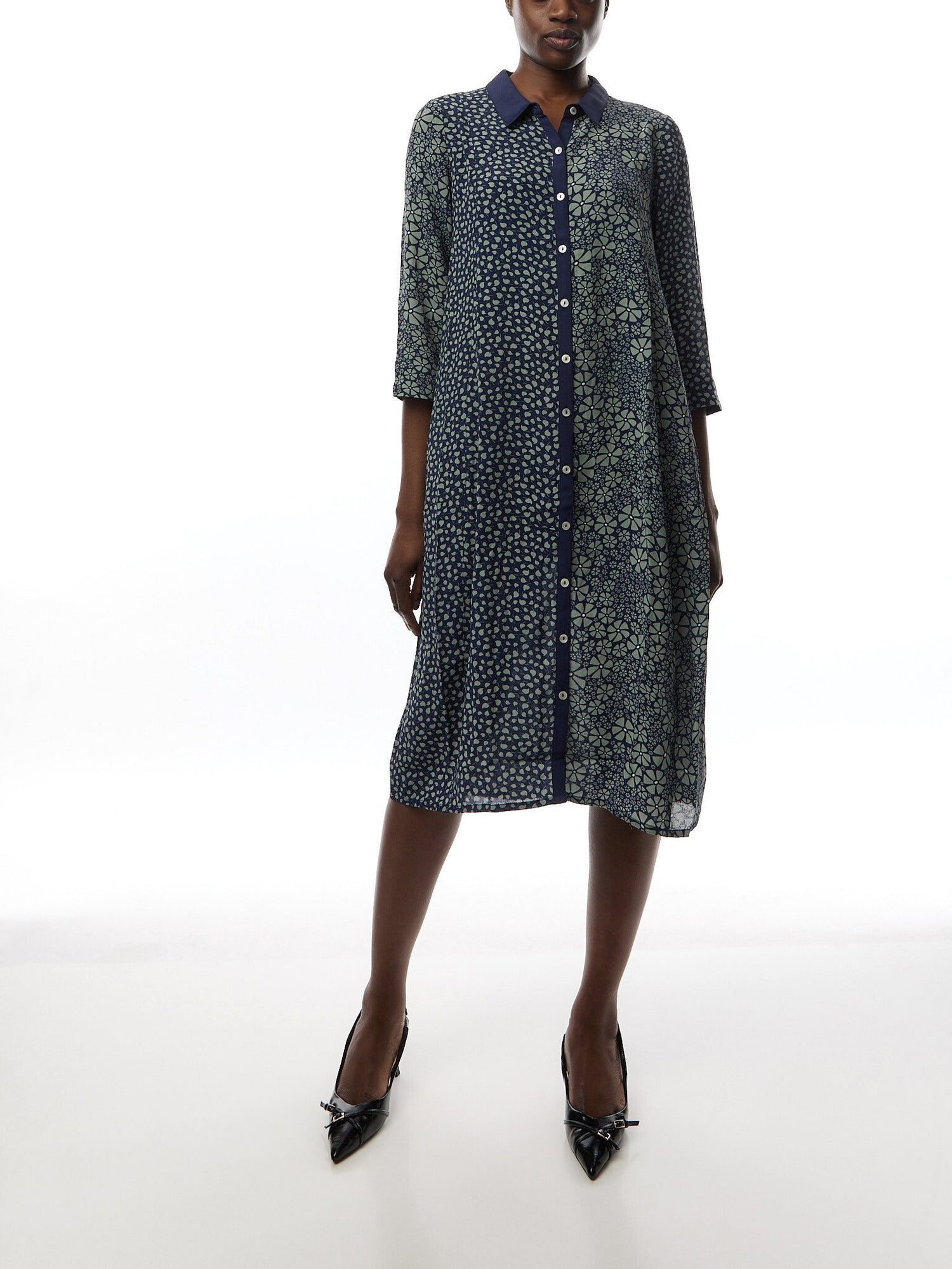 Ditsy Floral Mix Shirt Dress