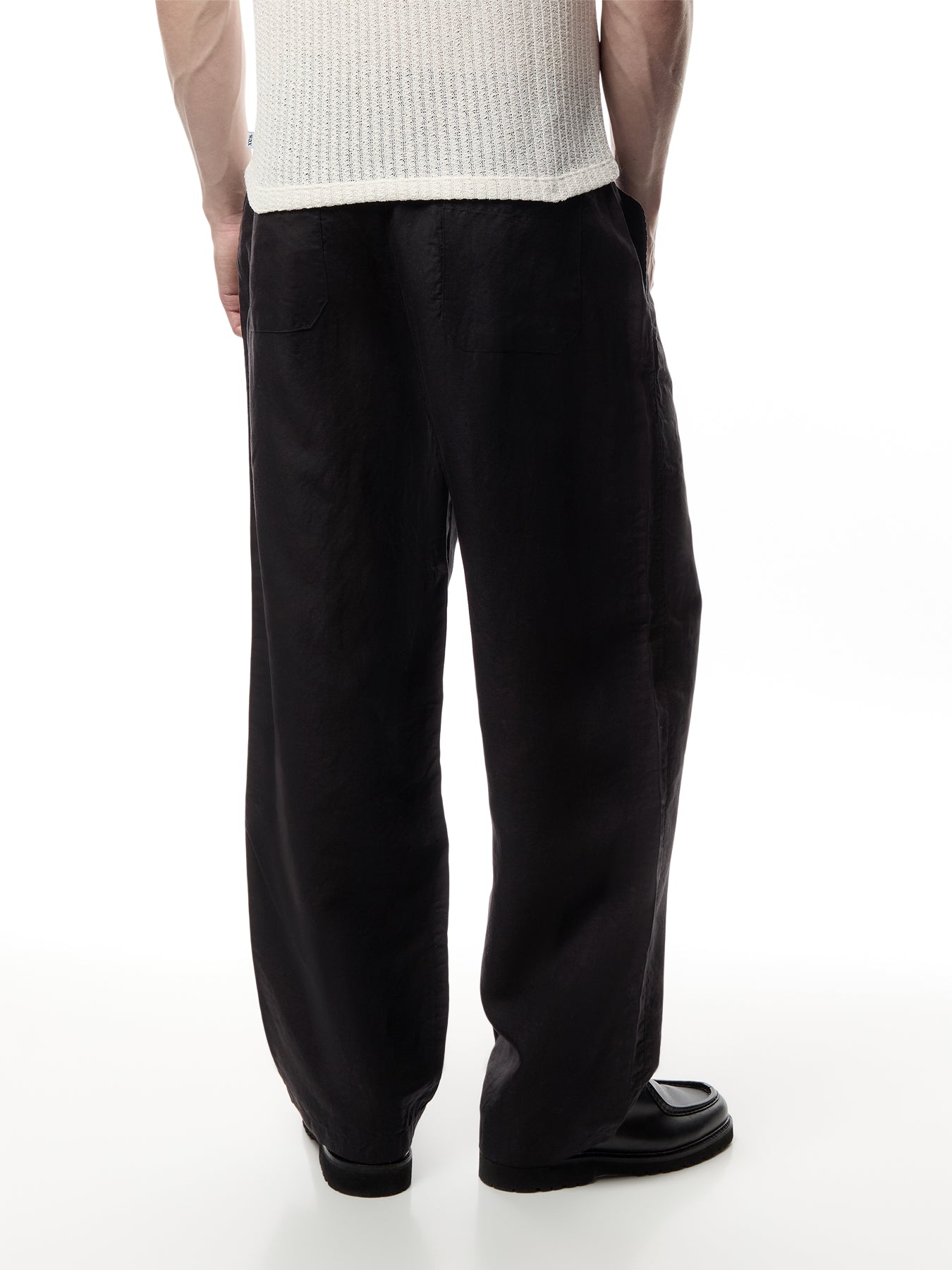 Glencoe Black Slub Weave Trousers