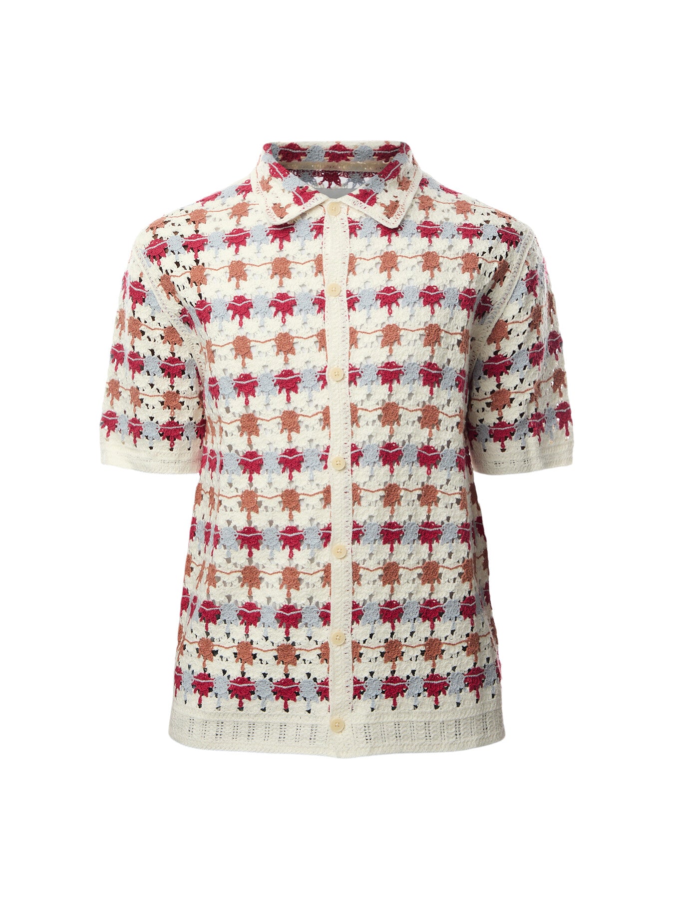 Porto Shirt Splash Crochet Ecru / Multi