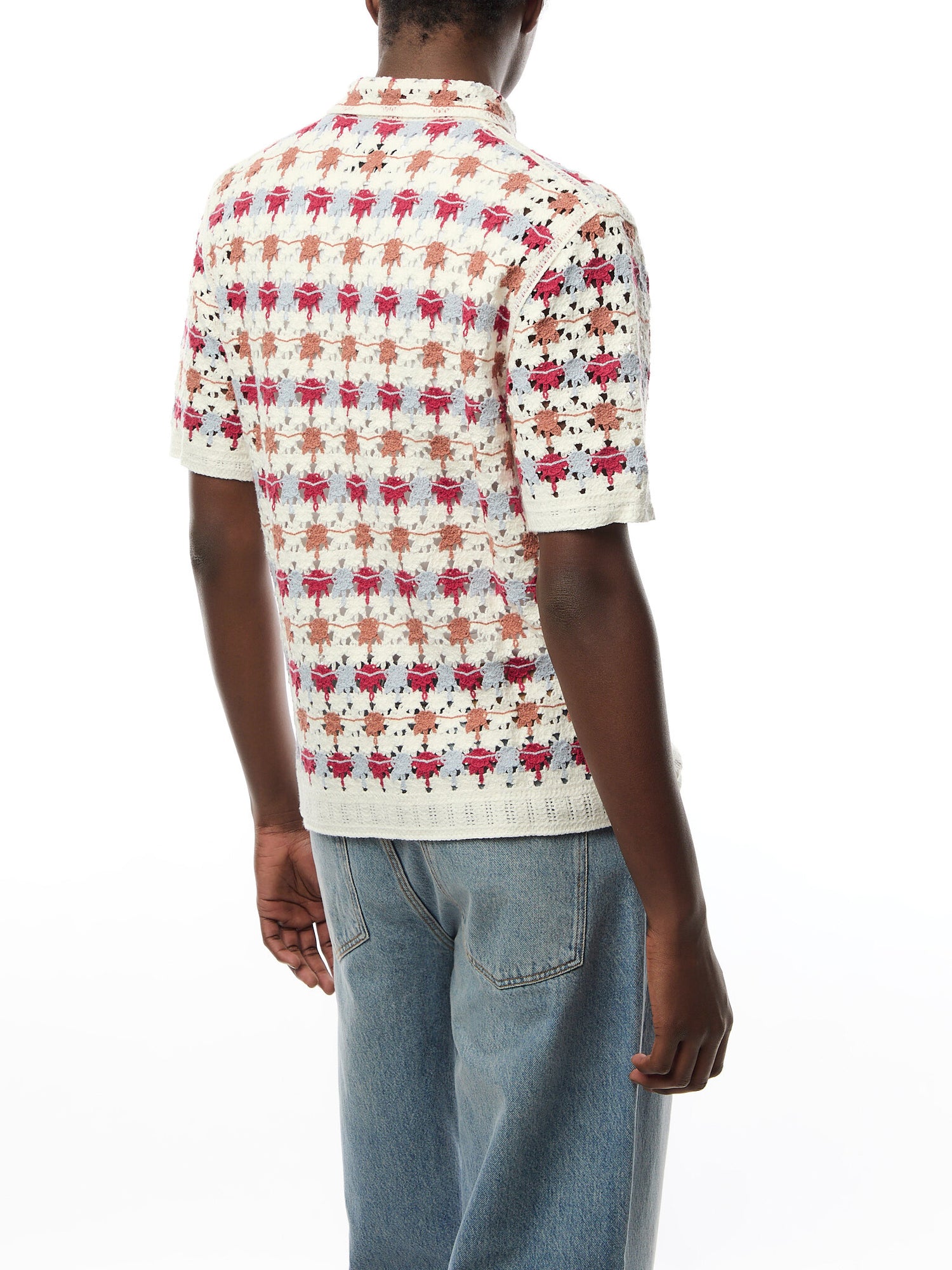 Porto Shirt Splash Crochet Ecru / Multi