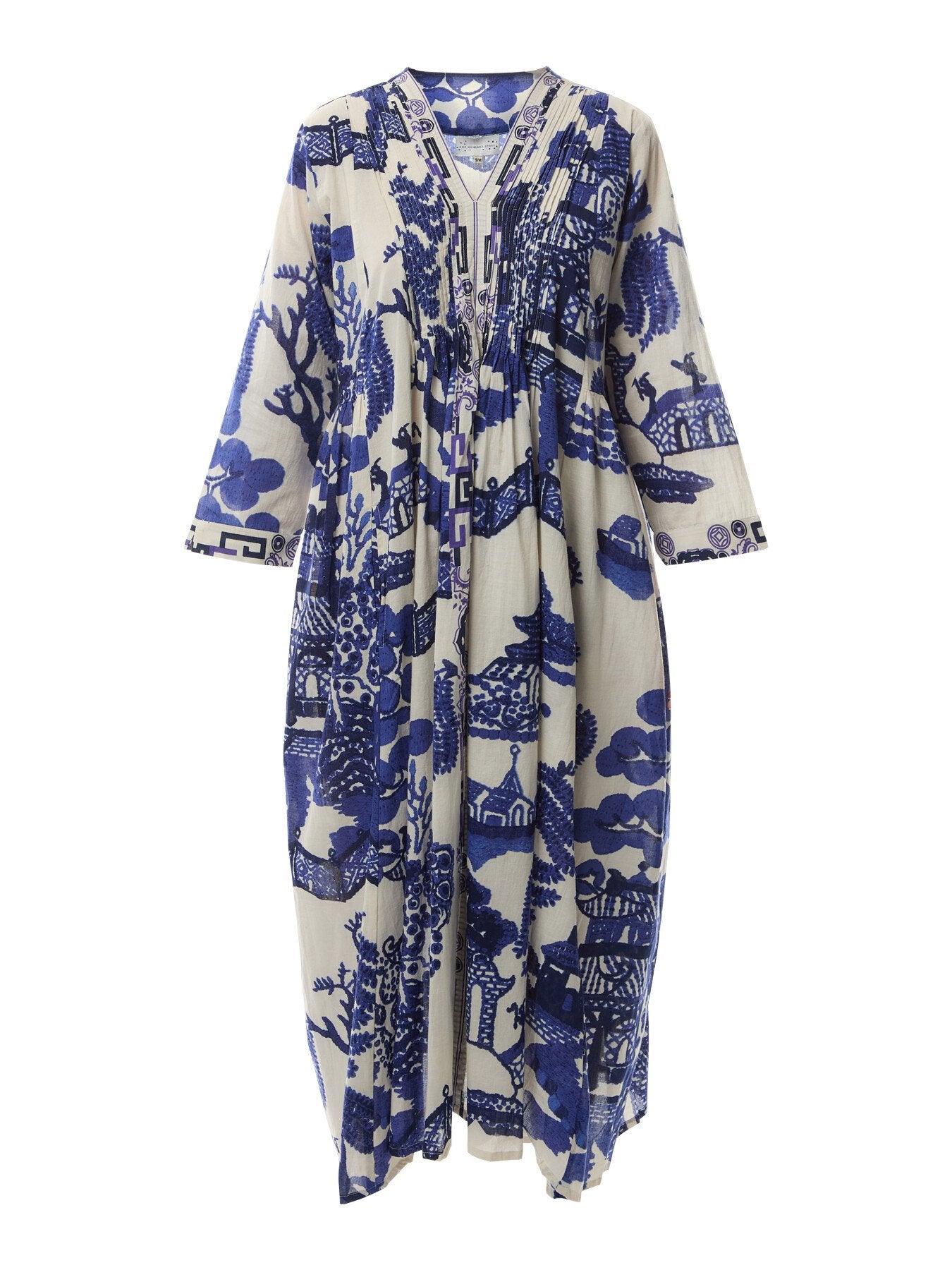 giant willow blue pinch pleat dress One Hundred Stars Giant Willow Blue Pinch Pleat Dress