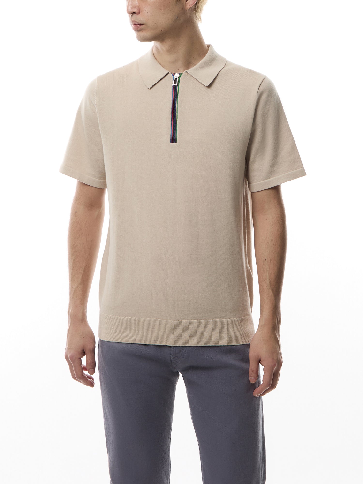 Quarter Zip Polo T Shirt