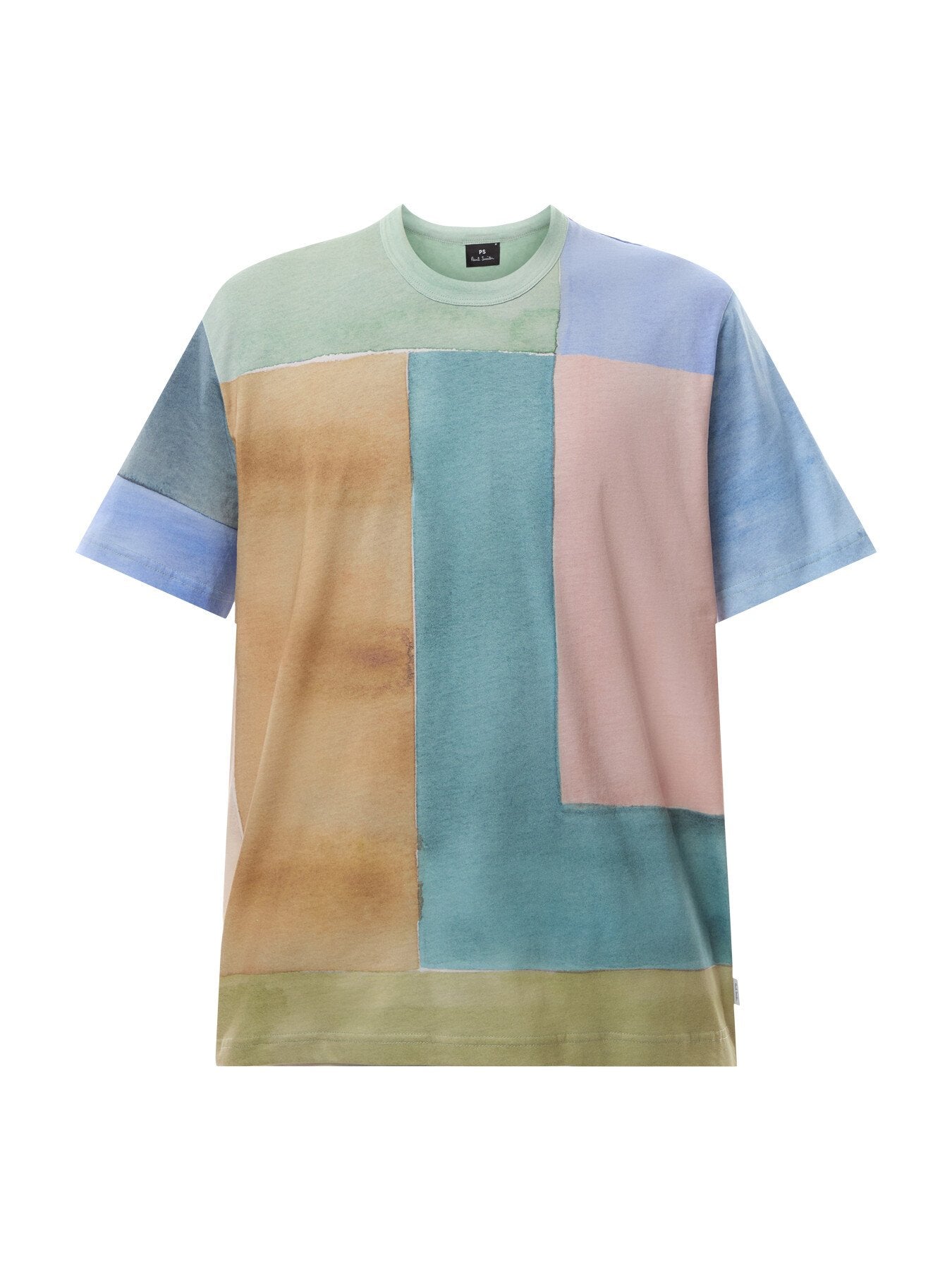 Multicolour Colour Block Relaxed-Fit T-Shirt