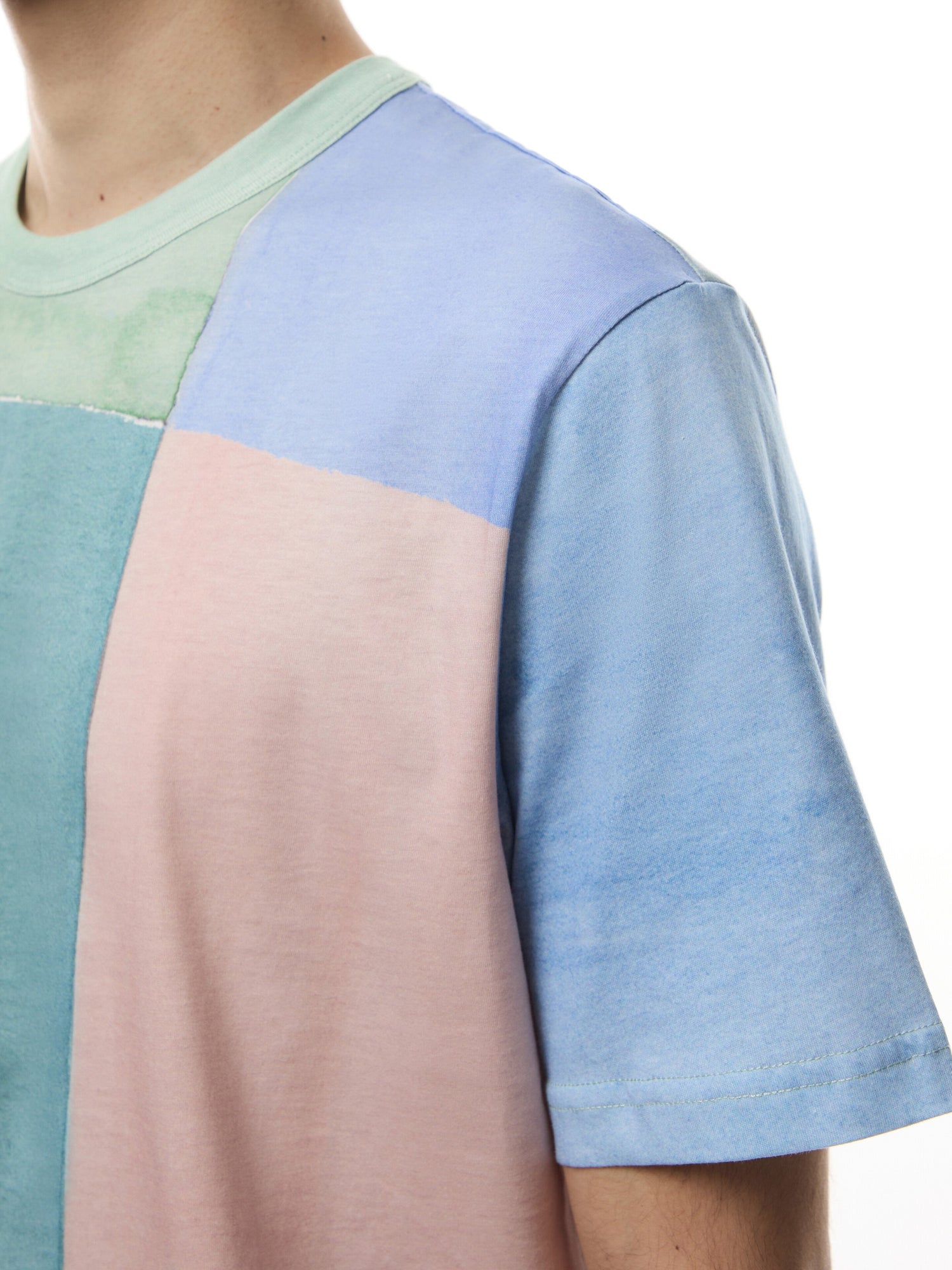 Multicolour Colour Block Relaxed-Fit T-Shirt