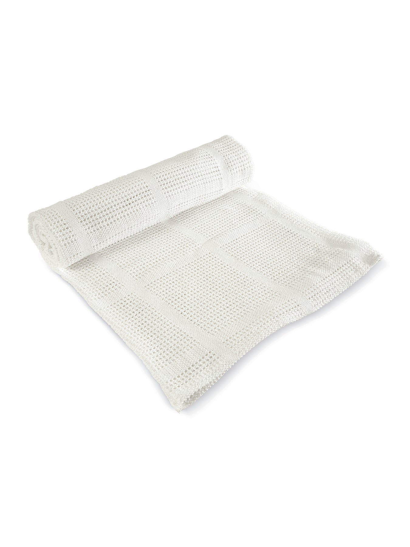Cellular Cot Bed White Blanket