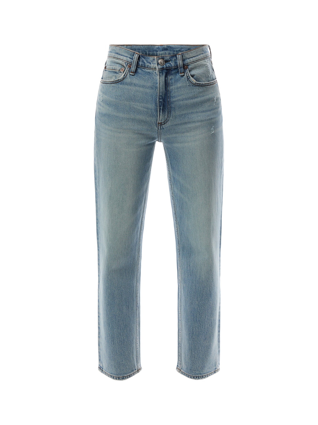 Harlow Mid Rise Ankle Straight Jeans Blue
