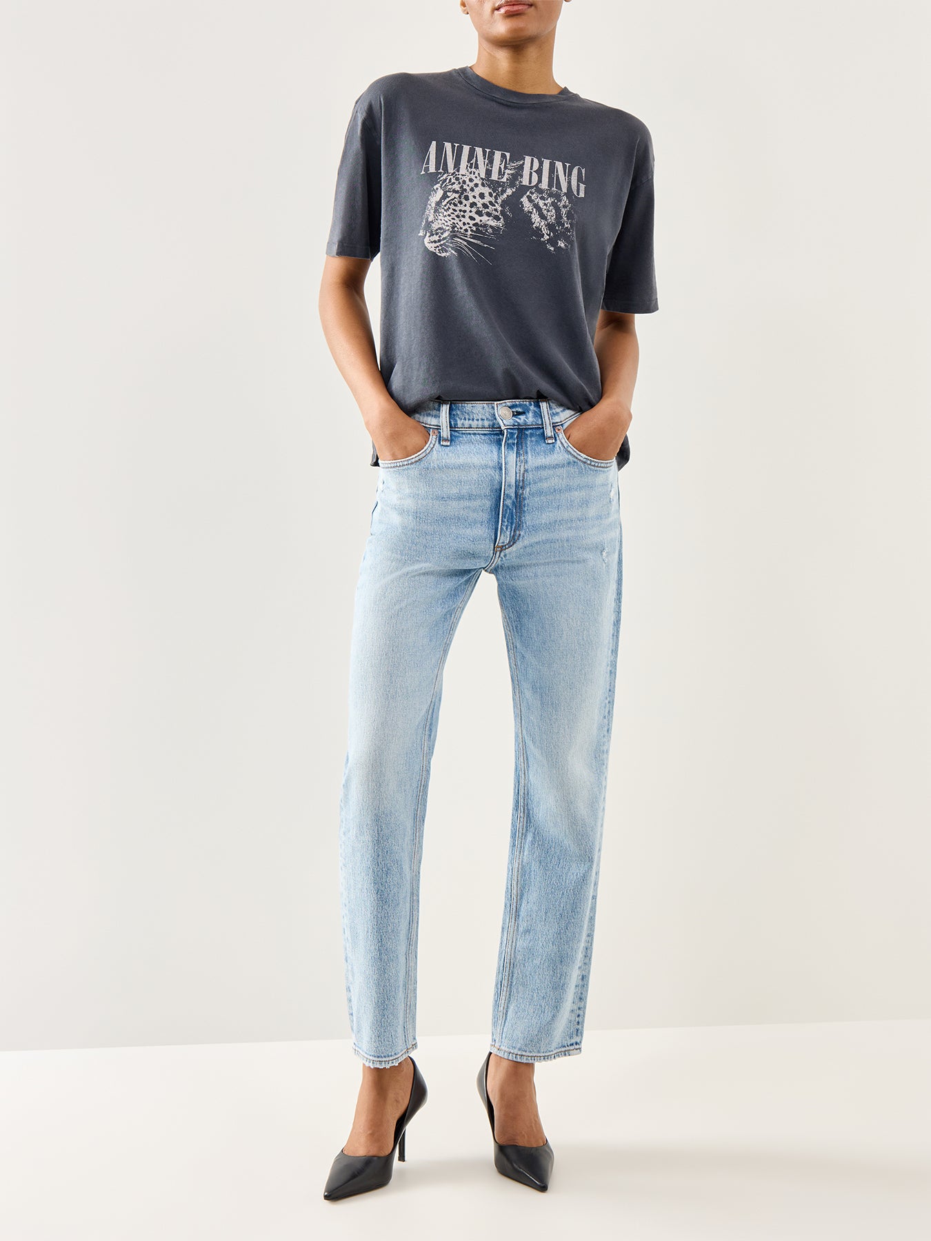 Harlow Mid Rise Ankle Straight Jeans Blue