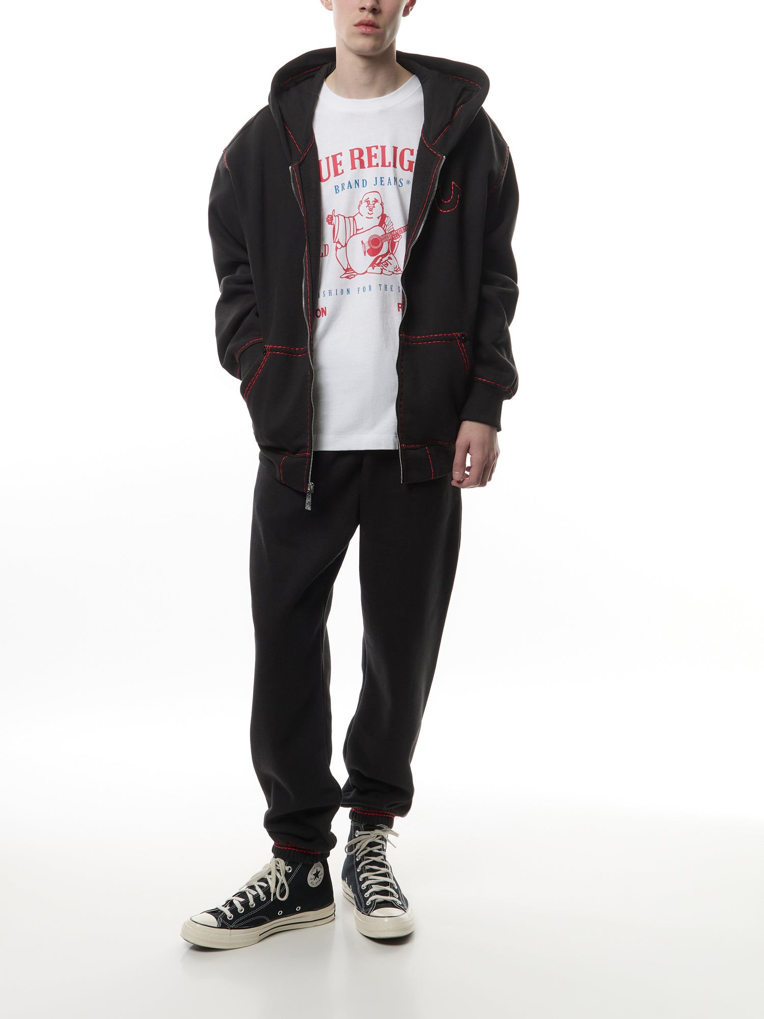 Fleece Super T Full Zip Up Buddha Embroidery