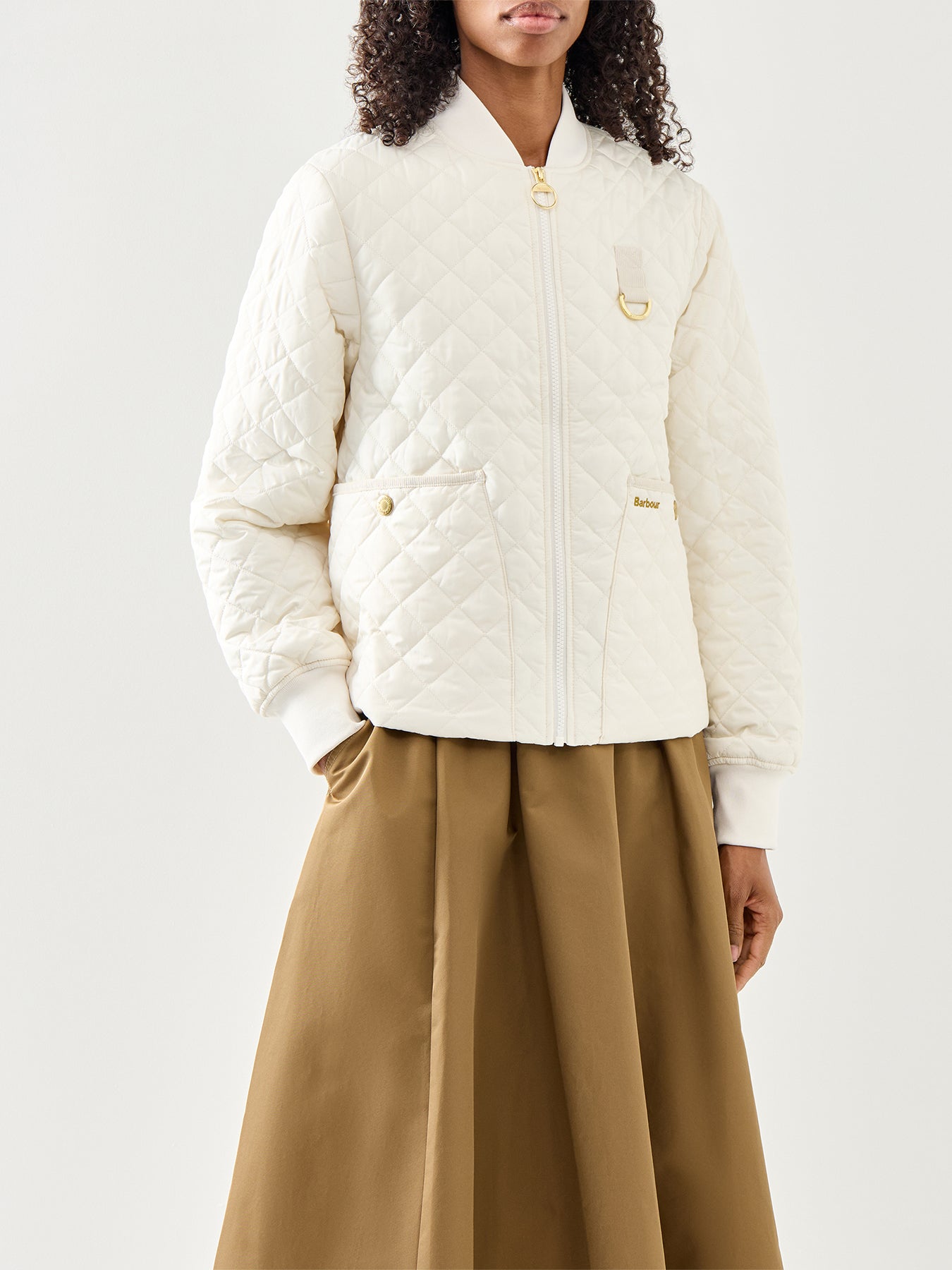 Womens White Barbour Reyna Quilt Jacket