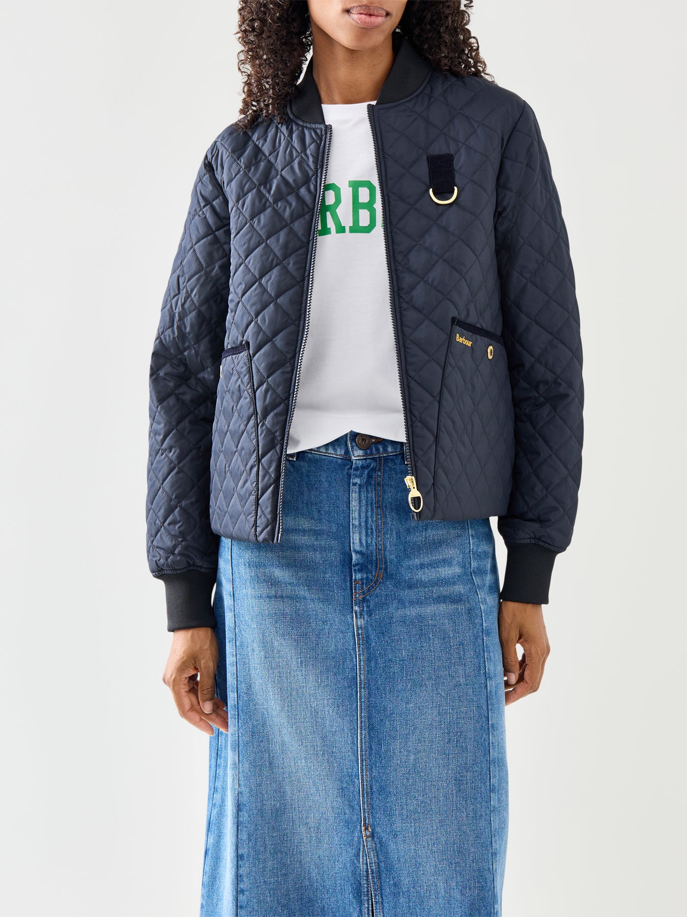 Womens Navy Barbour Reyna Quilt Jacket