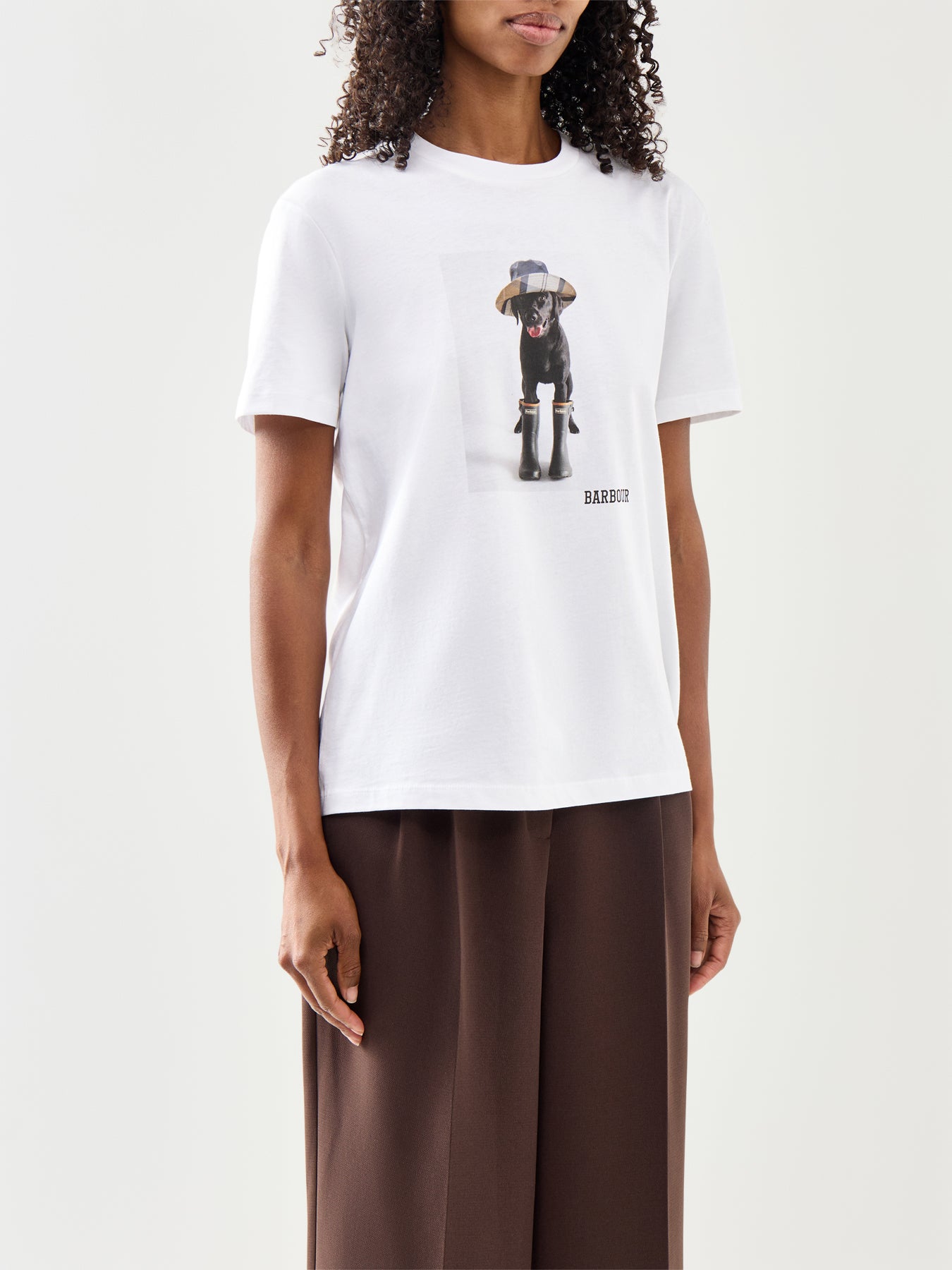 White Cotton Barbour Woodrow T-Shirt