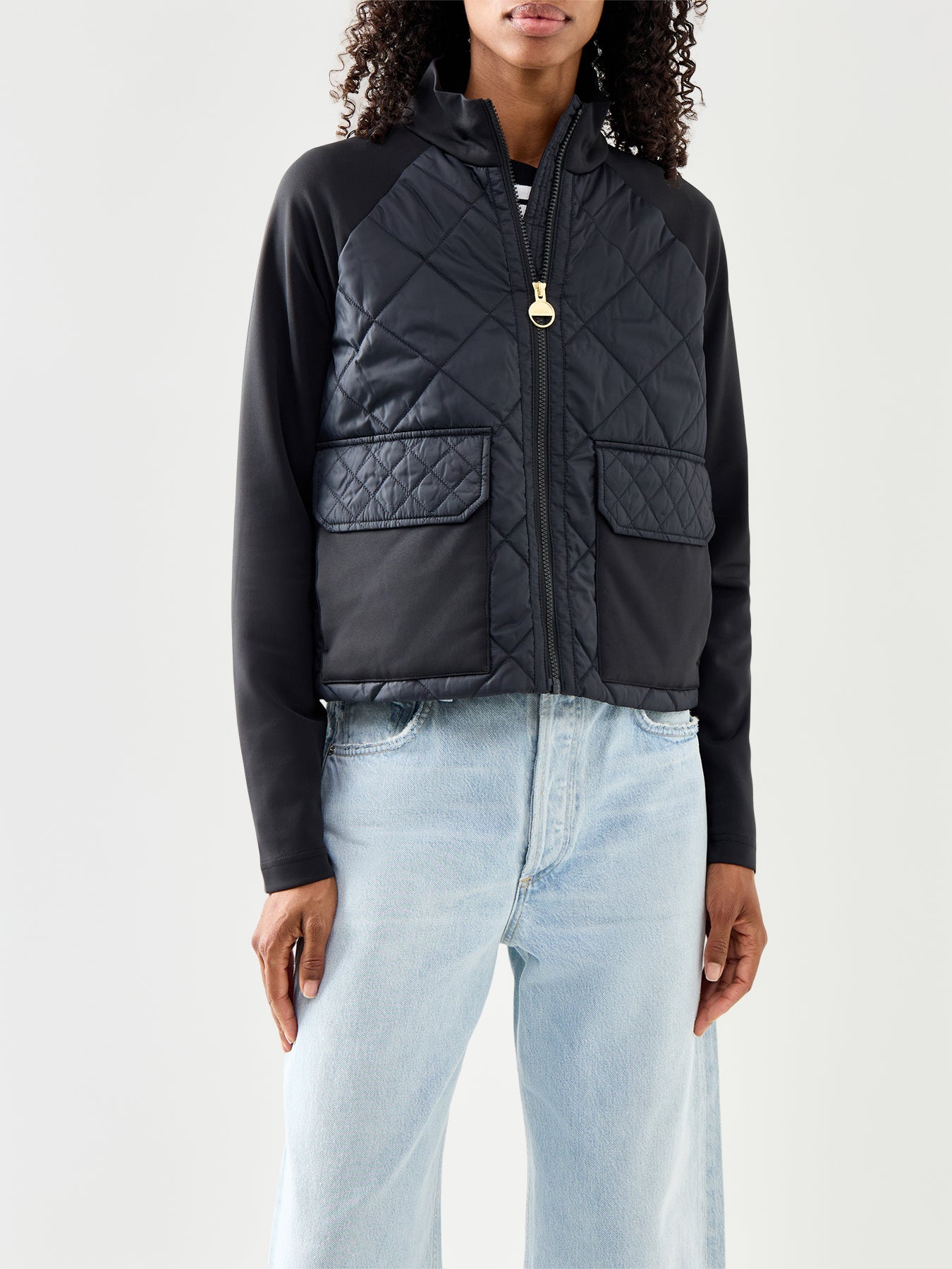 Barbour International Ebony Quilted Sweatshirt