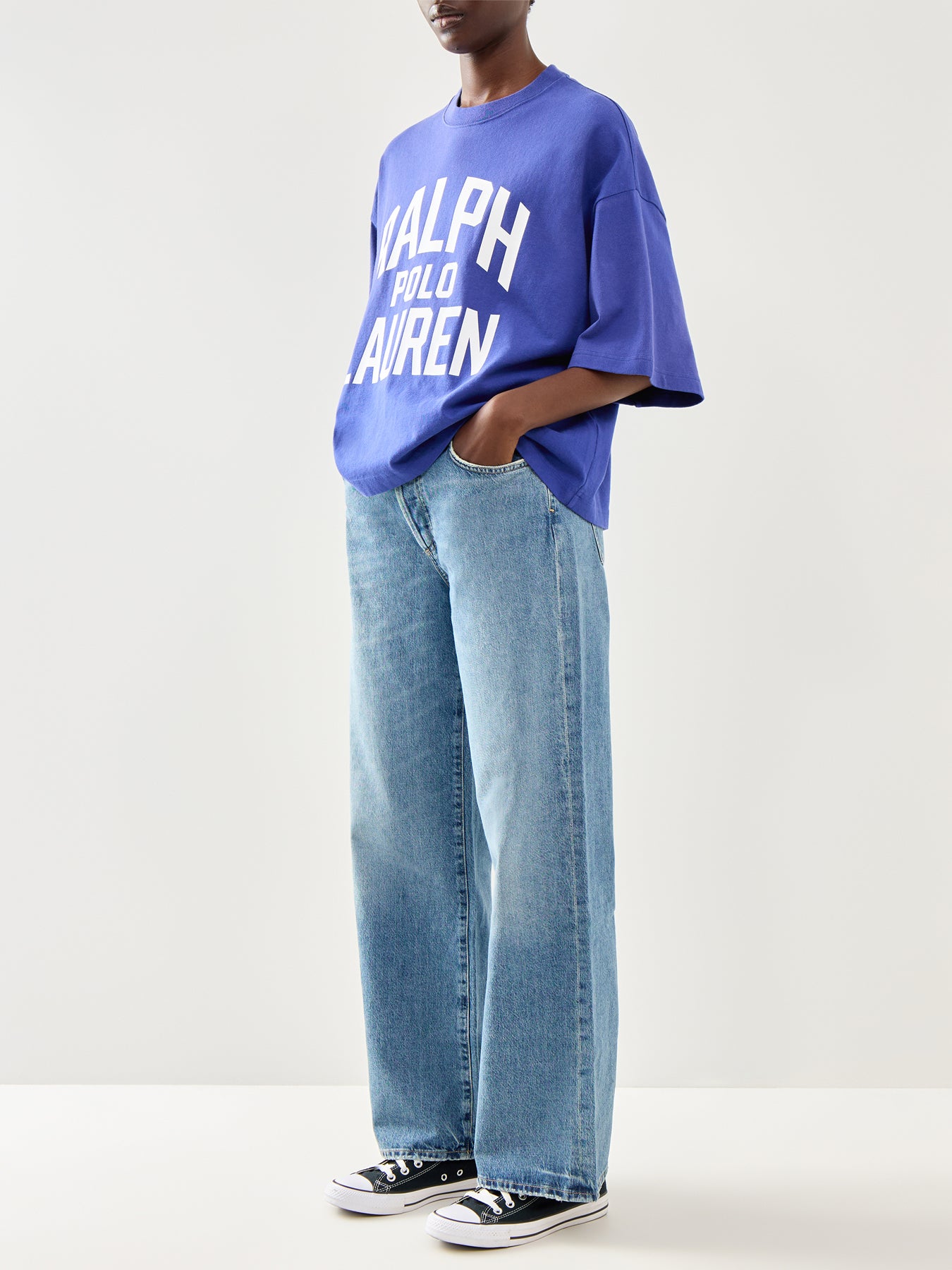 Knit Large Logo T Shirt Bright Navy