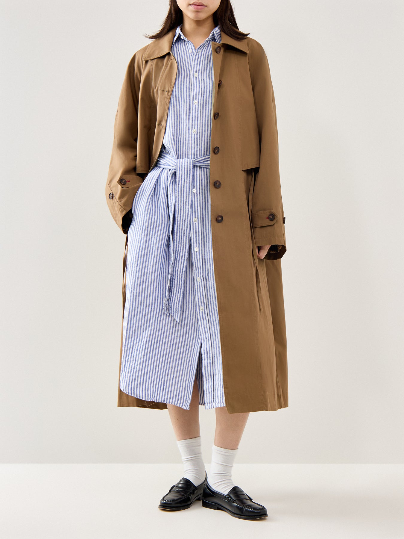 Woven Shirt Dress Dress White-Royal