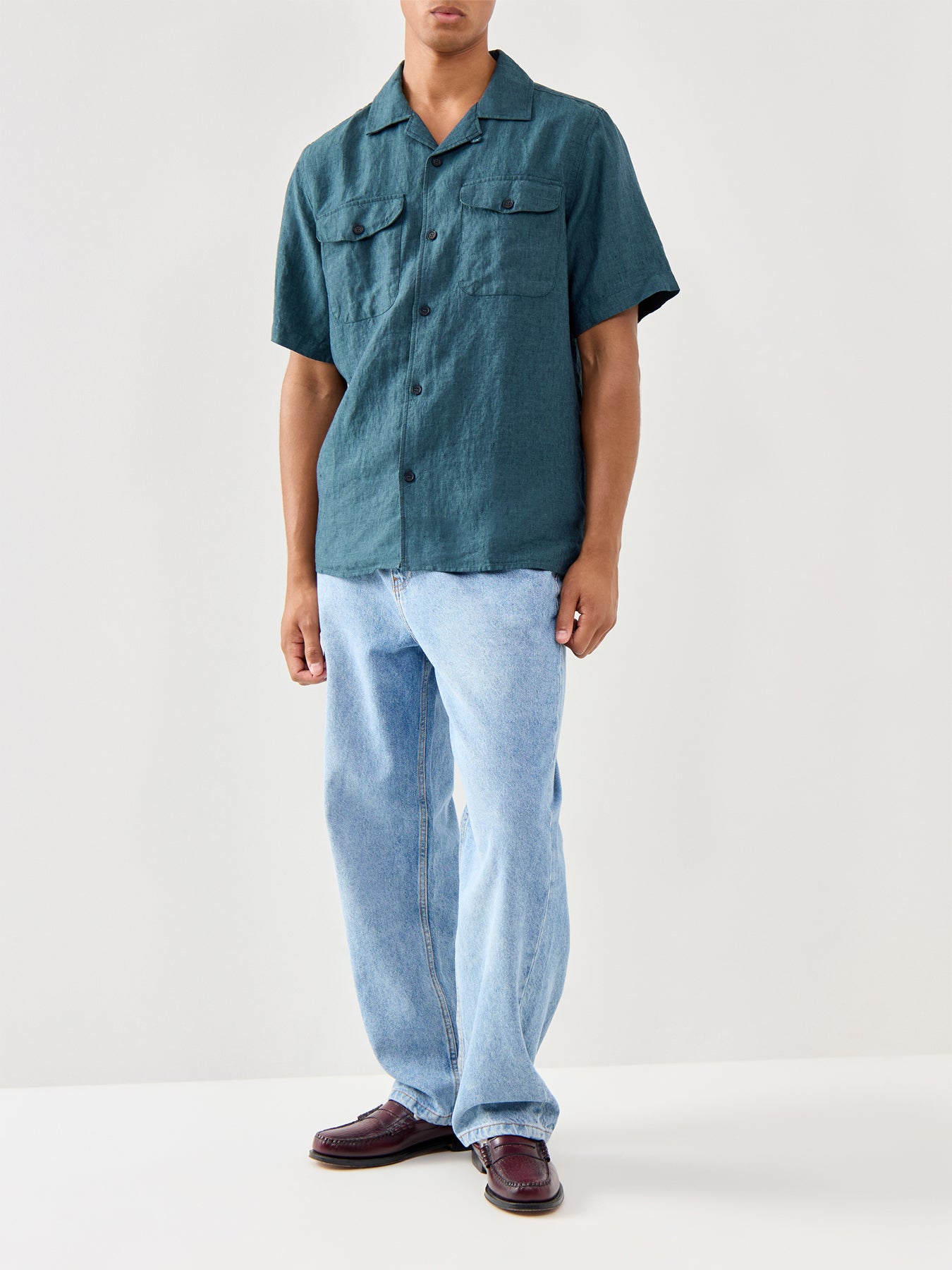 Bartlett Two Tone Linen Short Sleeves Shirt