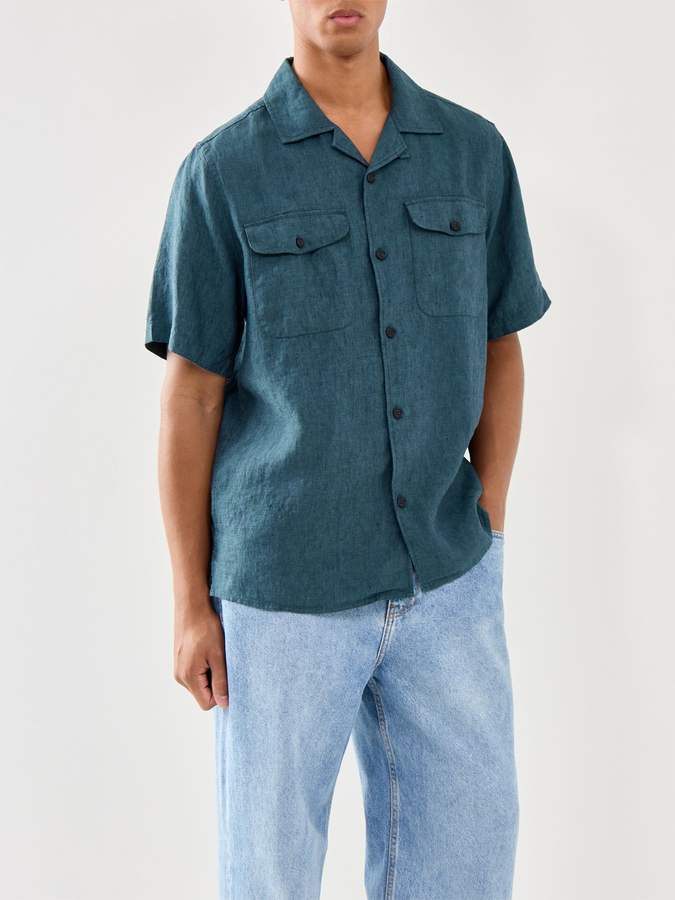 Bartlett Two Tone Linen Short Sleeves Shirt