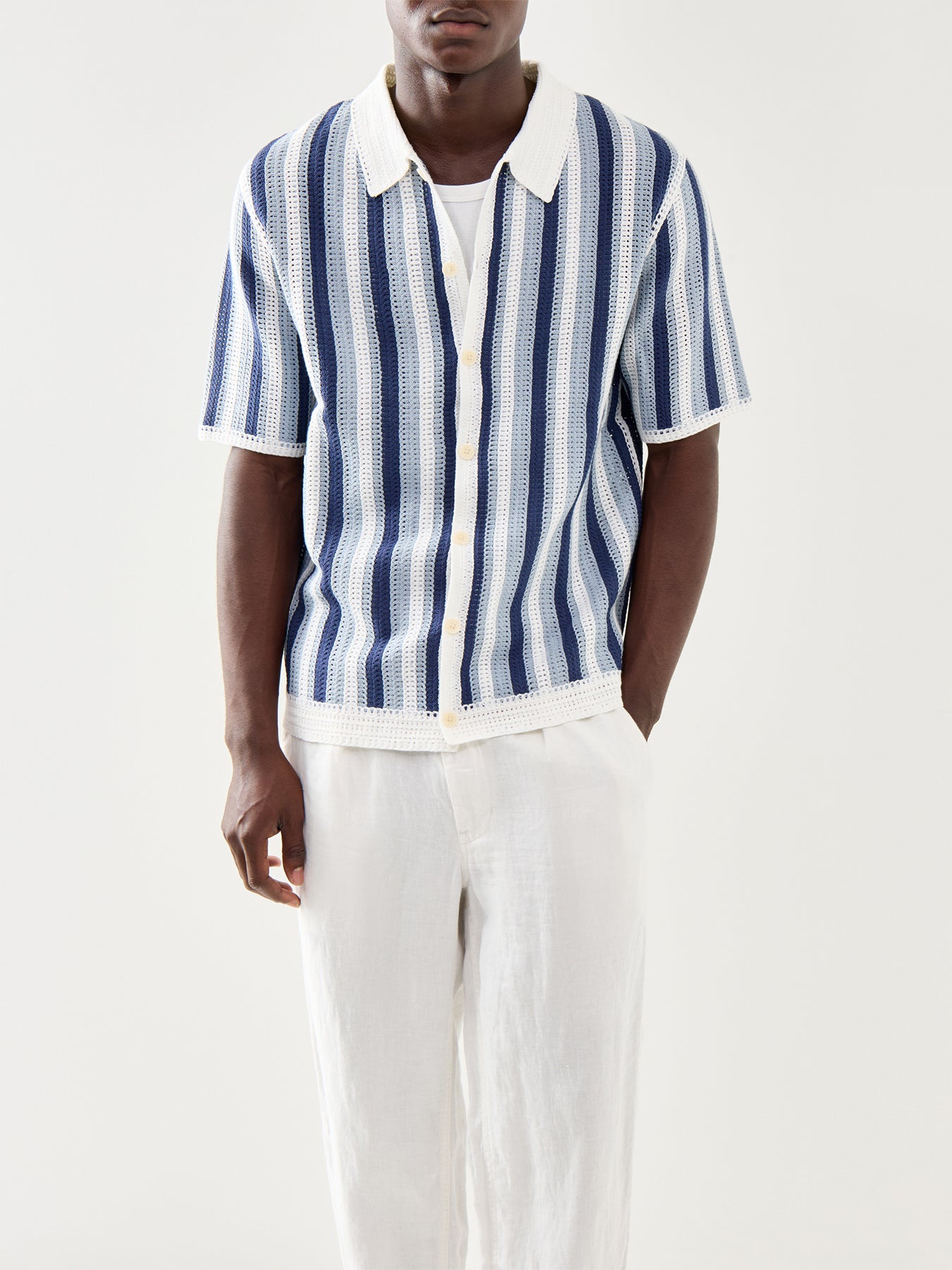 Porto Stripe Crochet Shirt