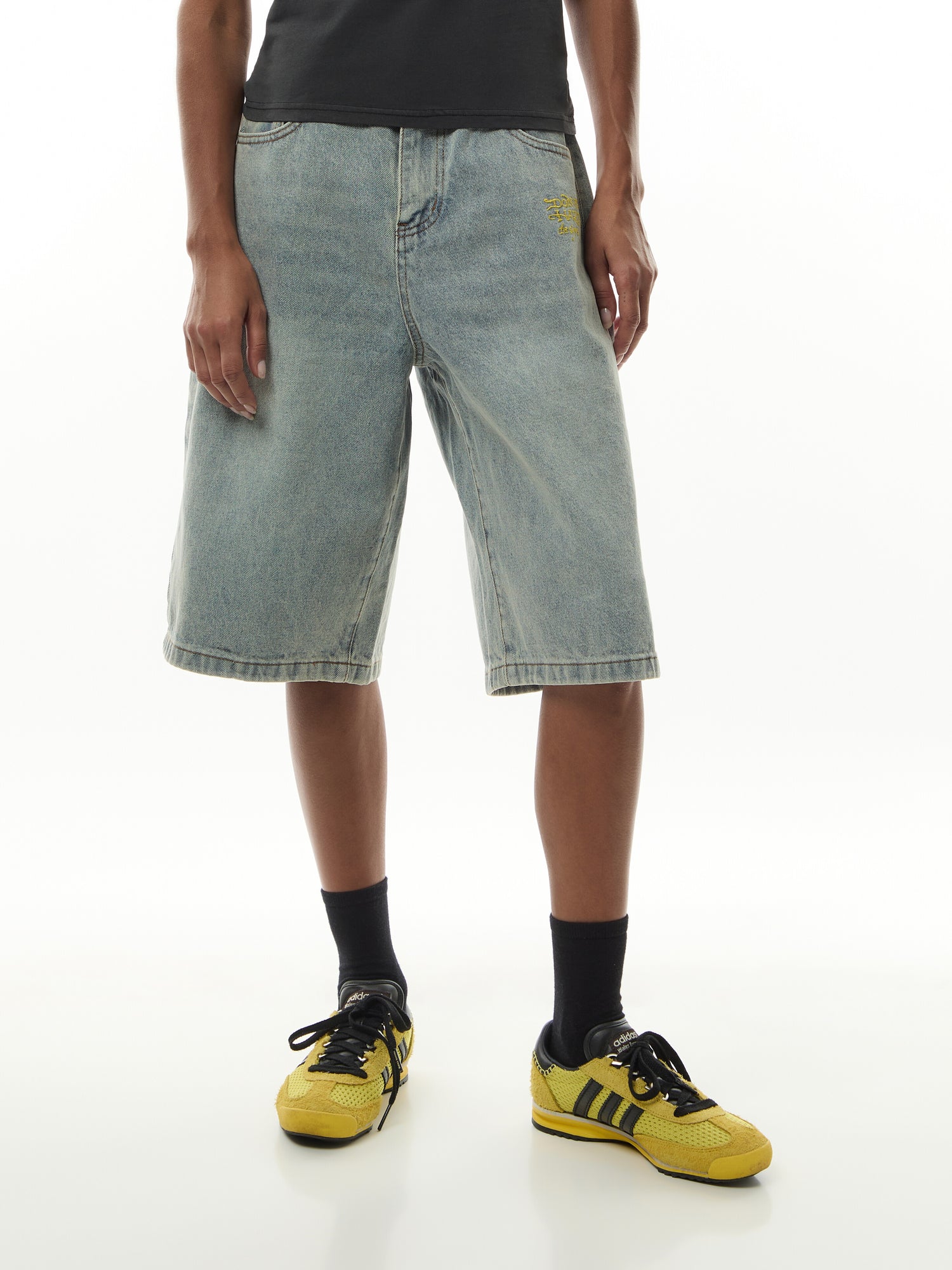 Dragon Crawl Relaxed Denim Shorts