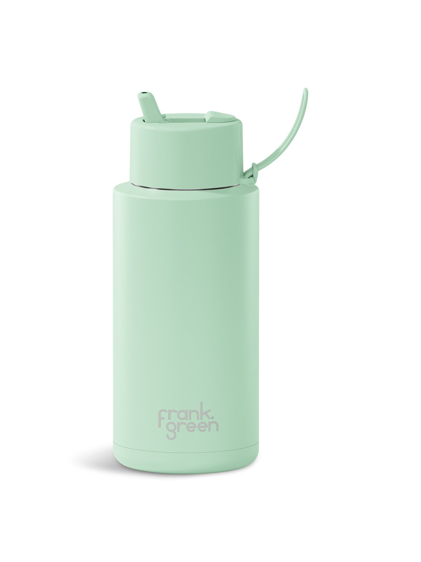 1L large ceramic reusable water bottle mint green