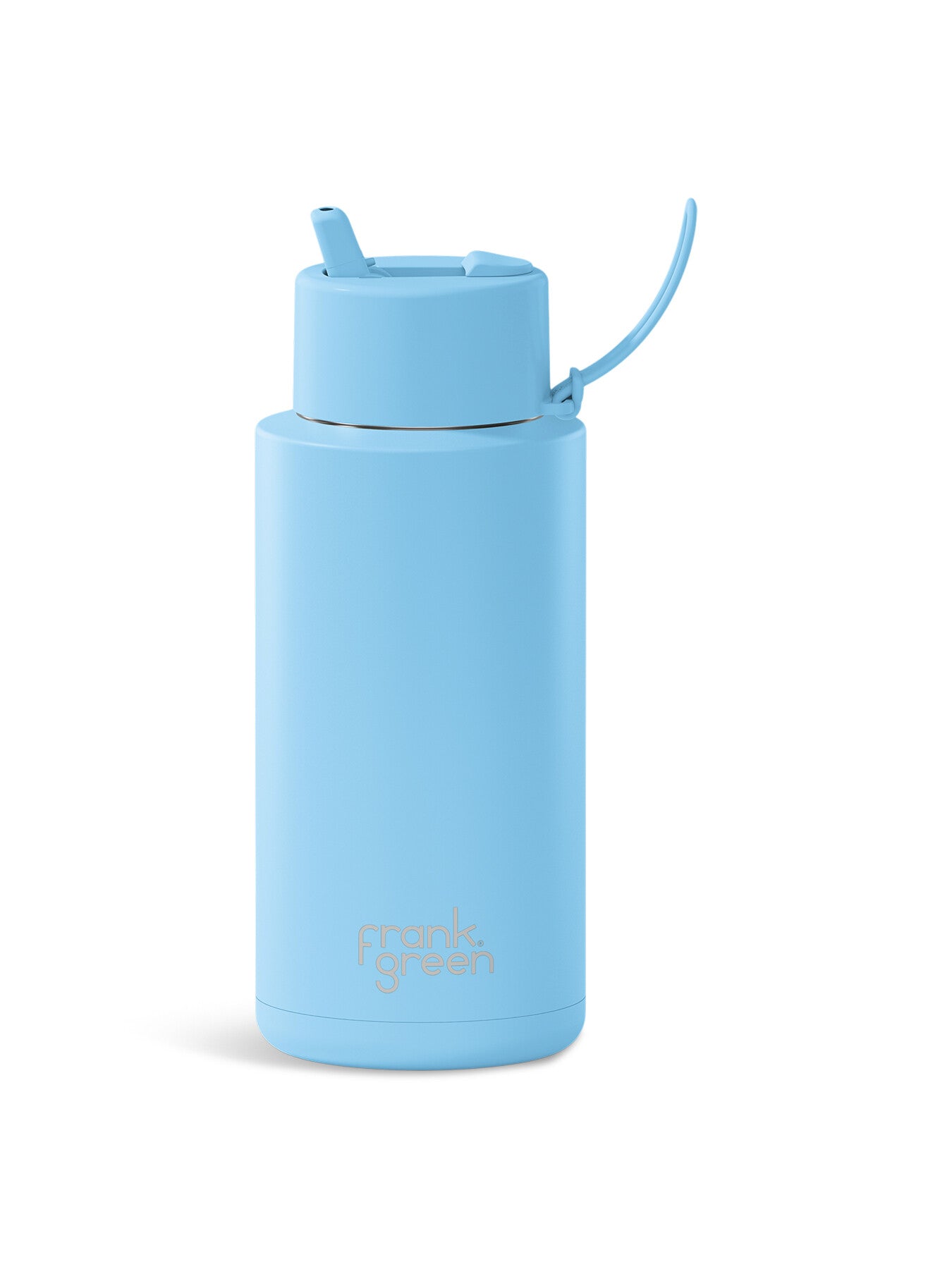 1L large ceramic reusable water bottle blue
