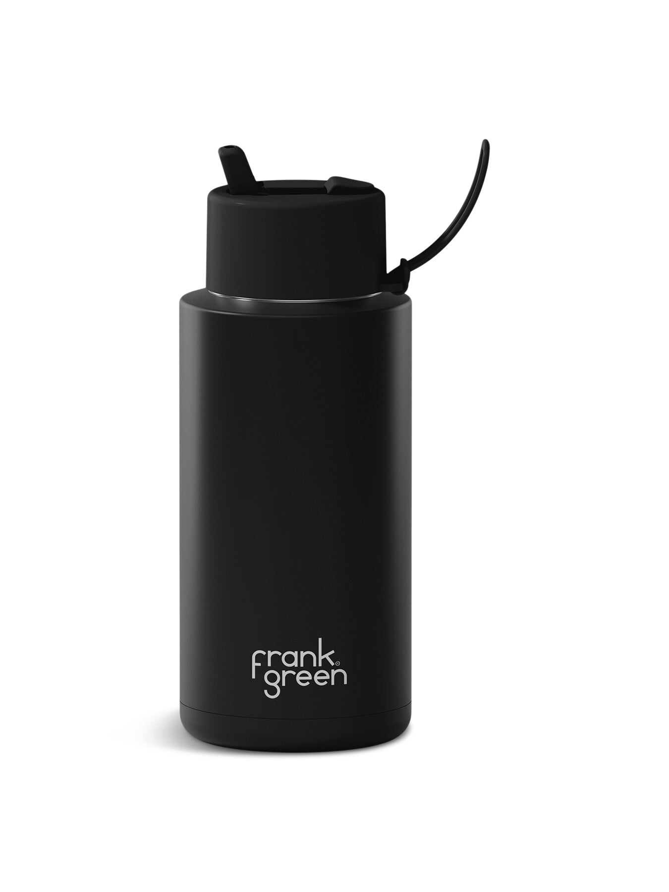 1L large ceramic reusable water bottle black
