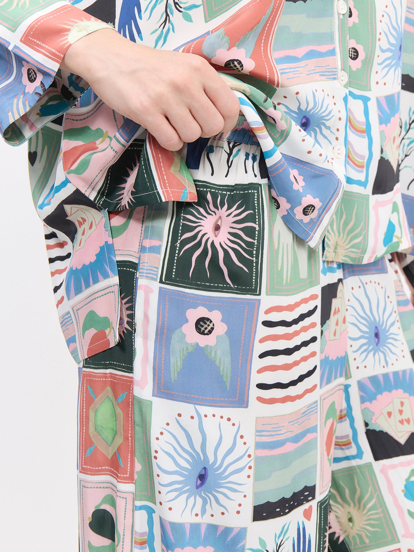 Mystical Collage Wide Trousers