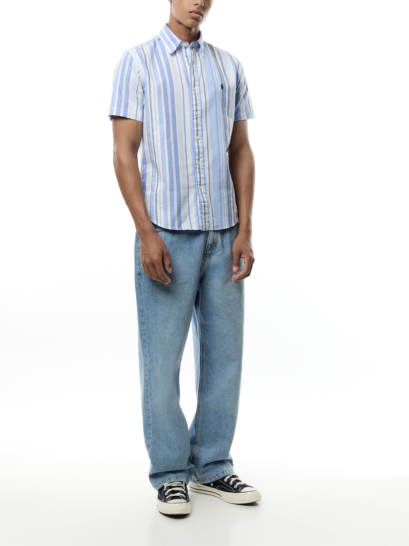 Multi Stripe Short Sleeve Oxford Shirt