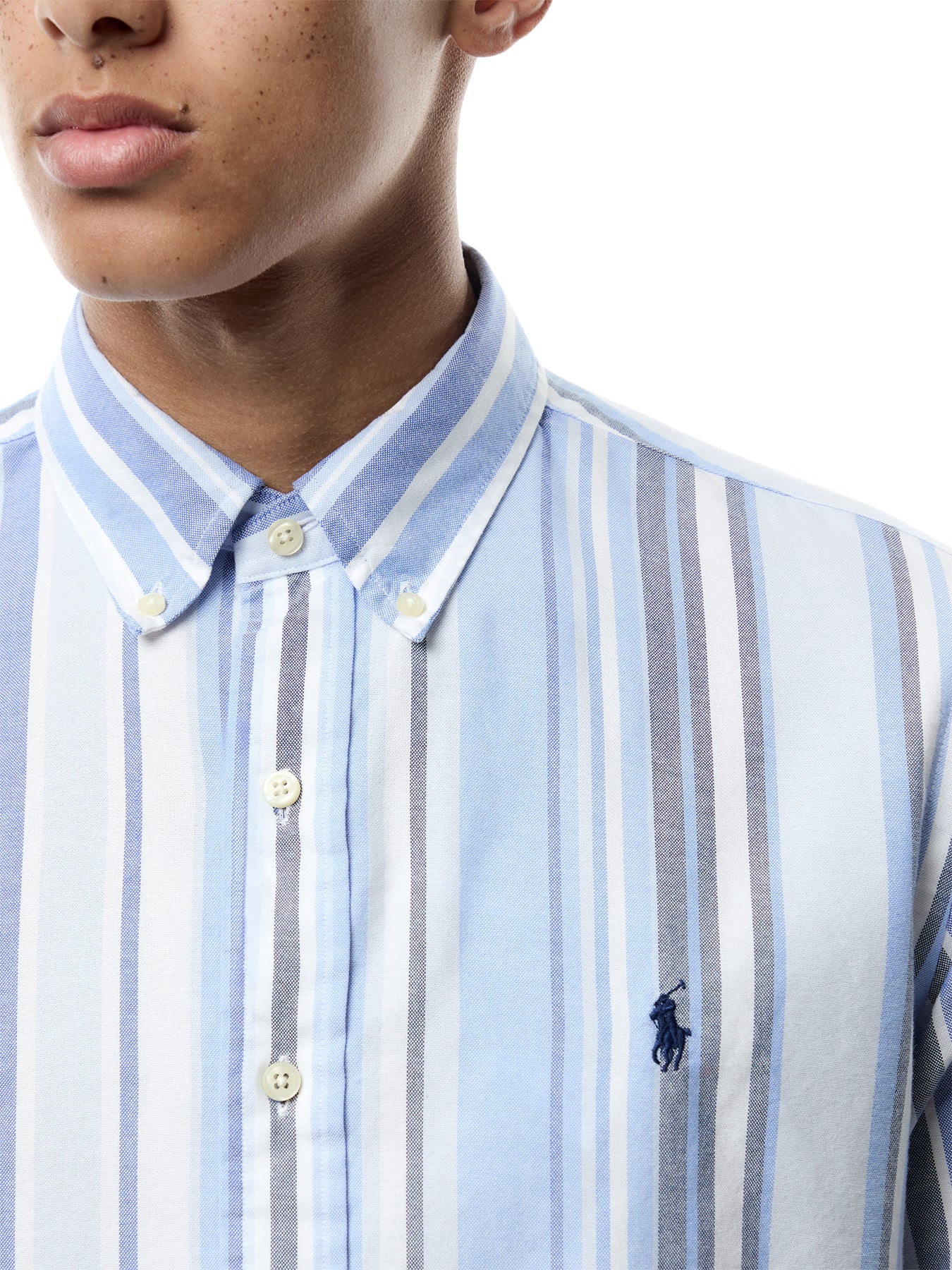 Multi Stripe Short Sleeve Oxford Shirt