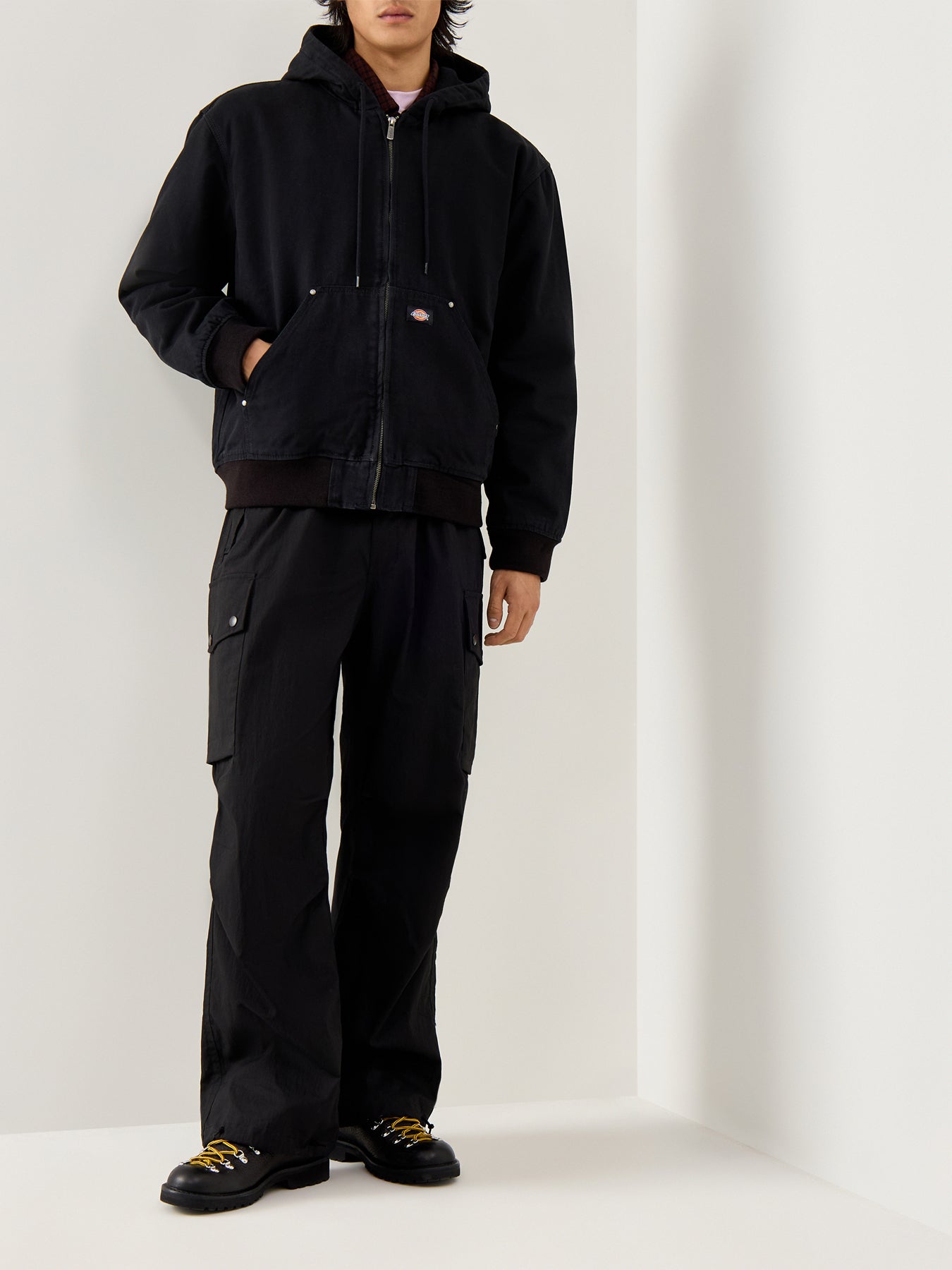 Hilham Hooded Canvas Jacket Black