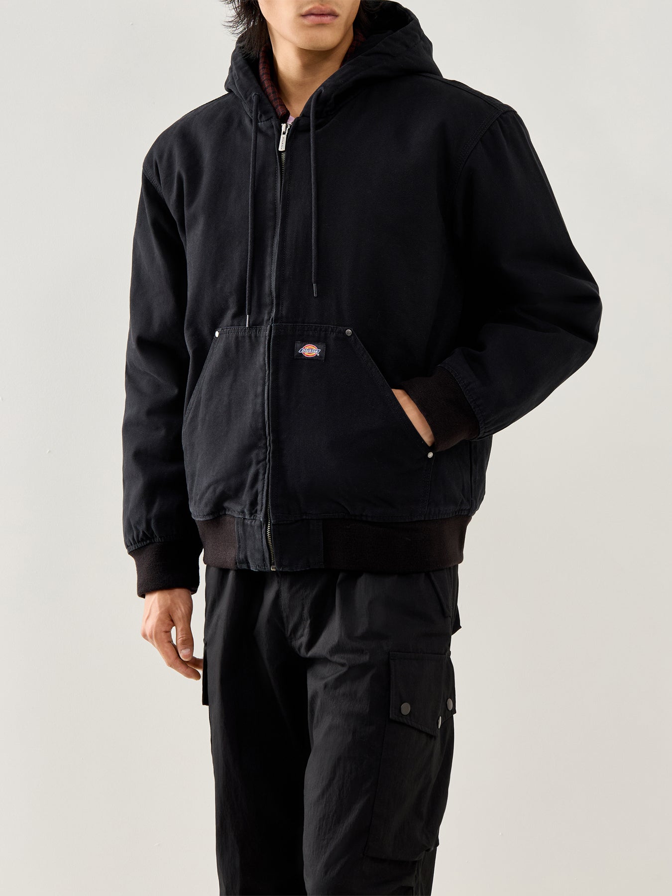 Hilham Hooded Canvas Jacket Black