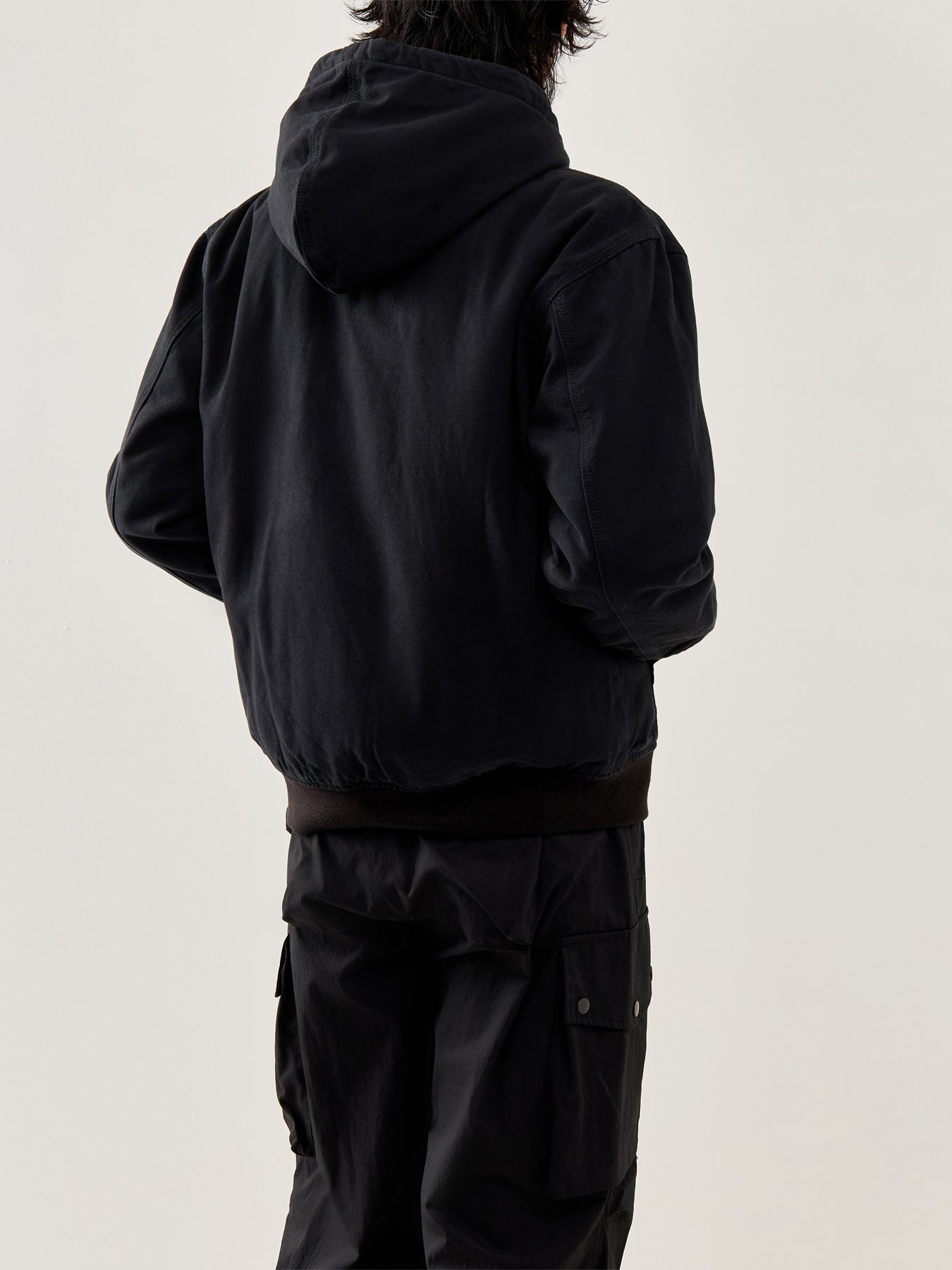Hilham Hooded Canvas Jacket Black