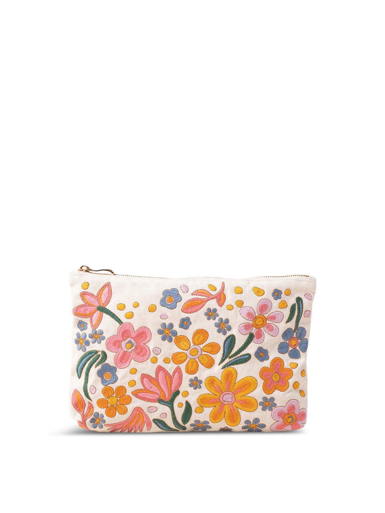 Flower Power Cream Cotton Everyday Pouch