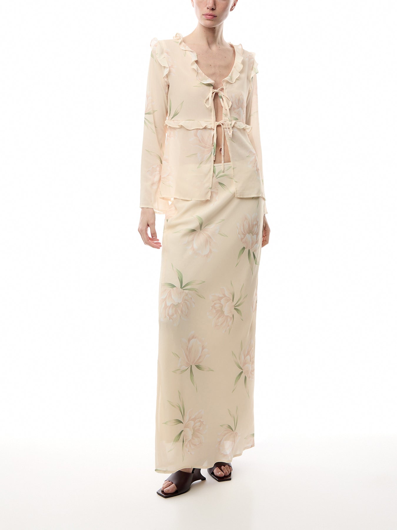 Leoni Ruffle Chiffon Top