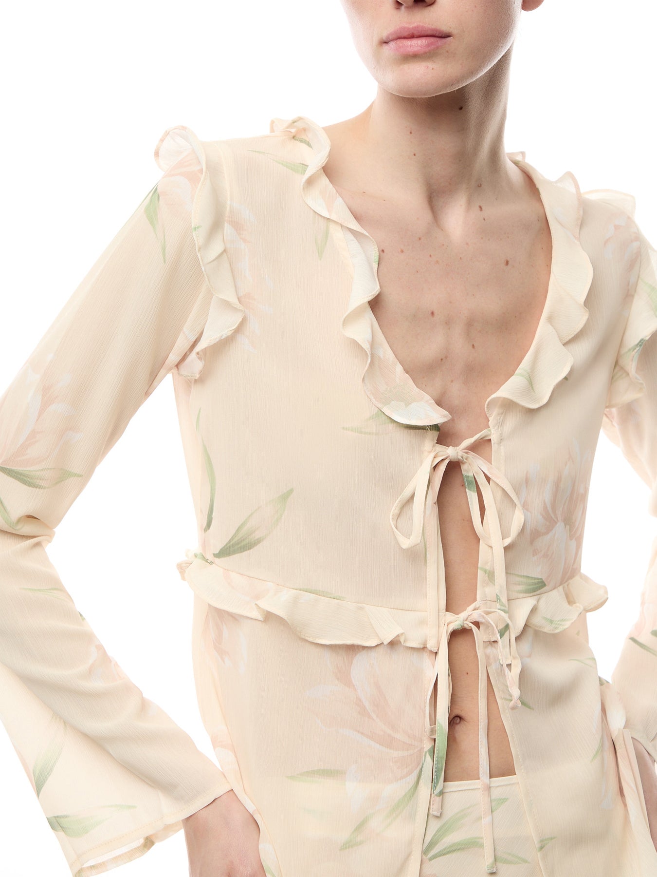 Leoni Ruffle Chiffon Top